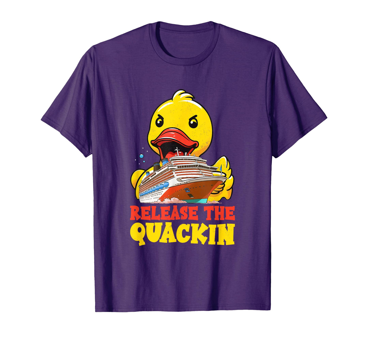 Release The Quackin Funny Rubber Duck Boat Cruise Men Kids T-Shirt