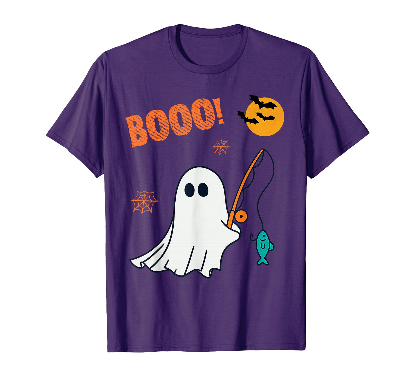 Vintage Halloween Skeleton Fishing Funny Spooky Costume T-Shirt