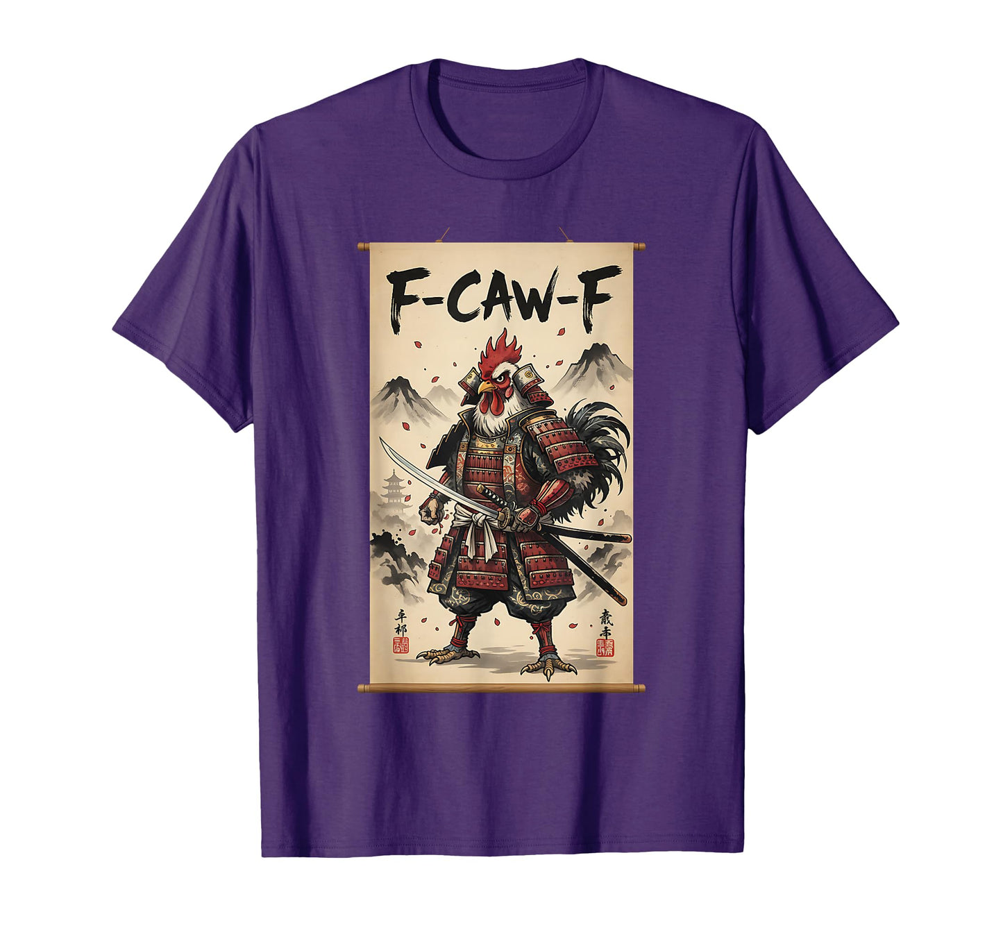 Funny Samurai F-Caw-F Chicken Warrior Japanese Chicken Ninja T-Shirt