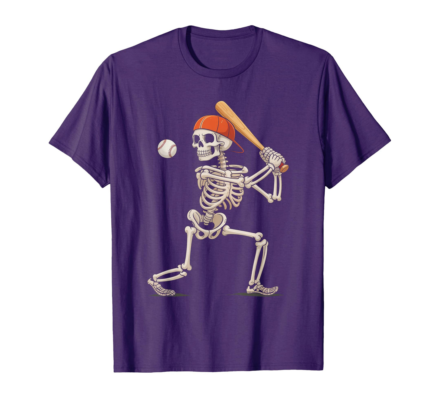 Skeleton Baseball Halloween Costume Funny Men Boys Kids T-Shirt