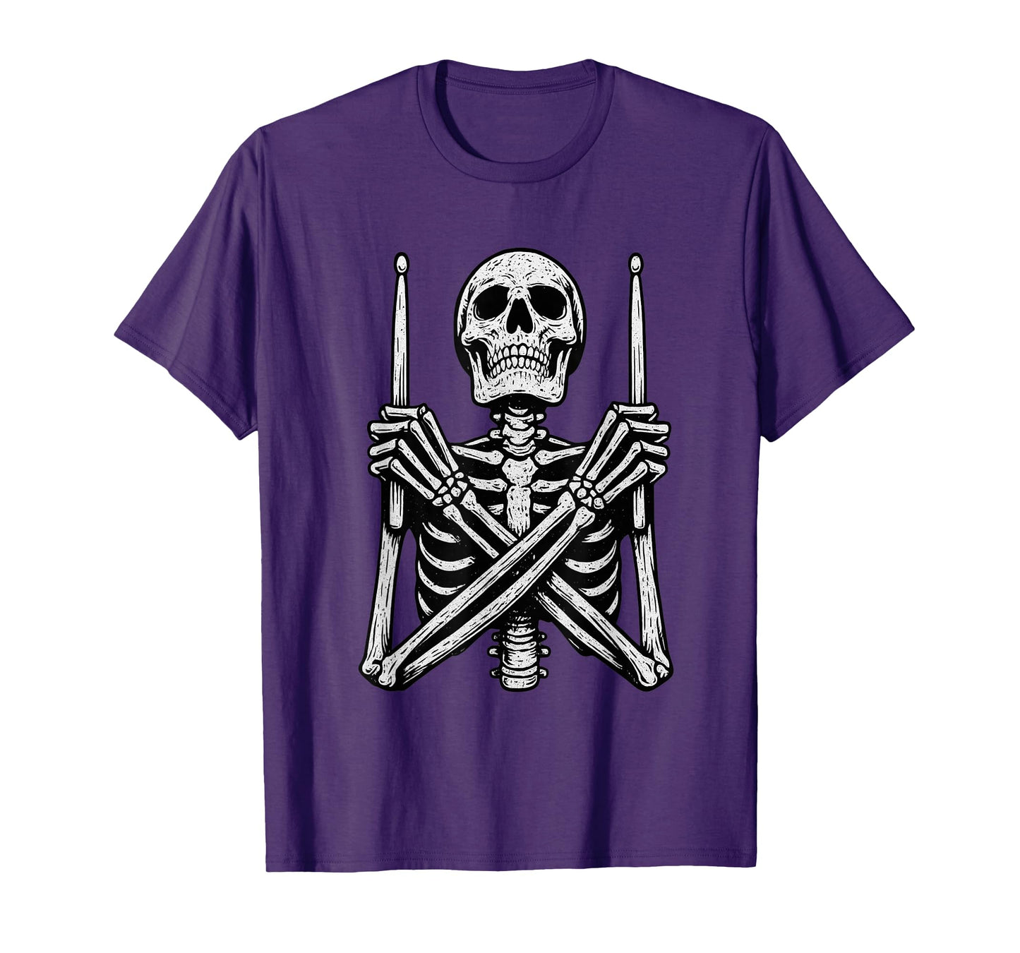 Skeleton Percussionist Drummer Halloween Rock & Roll Music T-Shirt