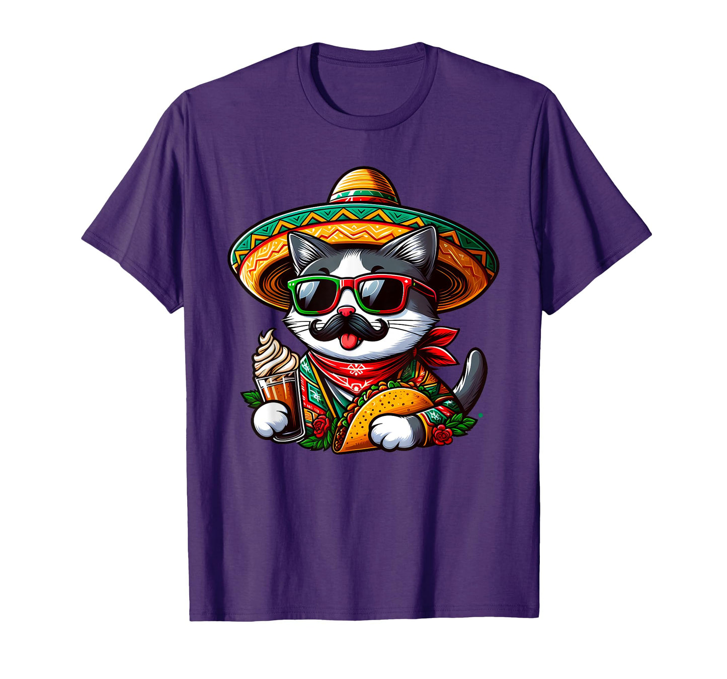 Cinco De Meow Funny Cat Taco Mexican Fiesta T-Shirt