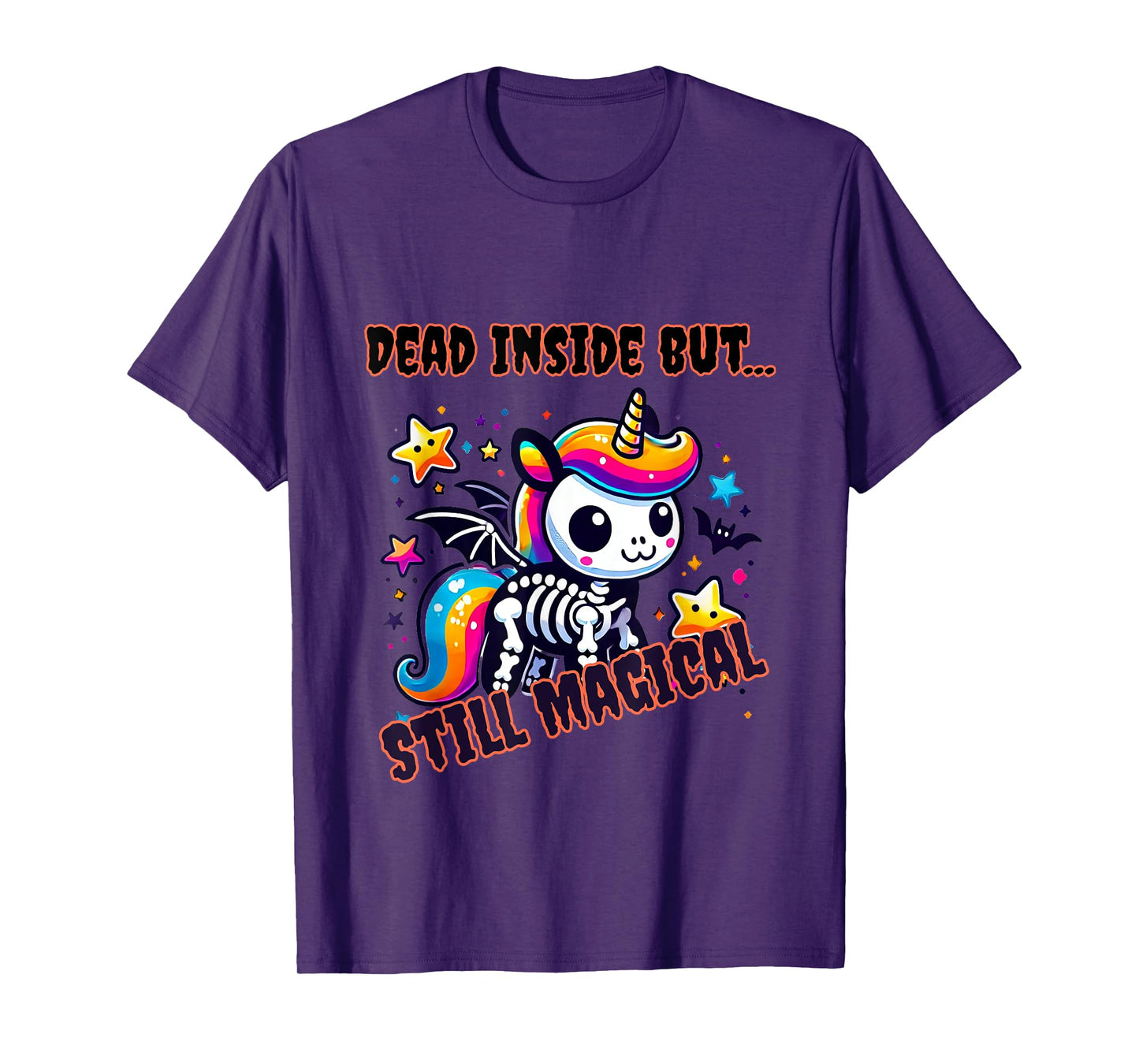 Cute Spooky Dead Inside But Still Magical Unicorn Skeleton T-Shirt