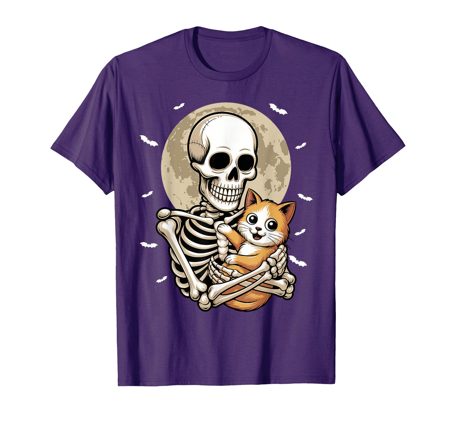 Funny Skeleton Graphic Skull Kitty Cute Cat Halloween Me T-Shirt