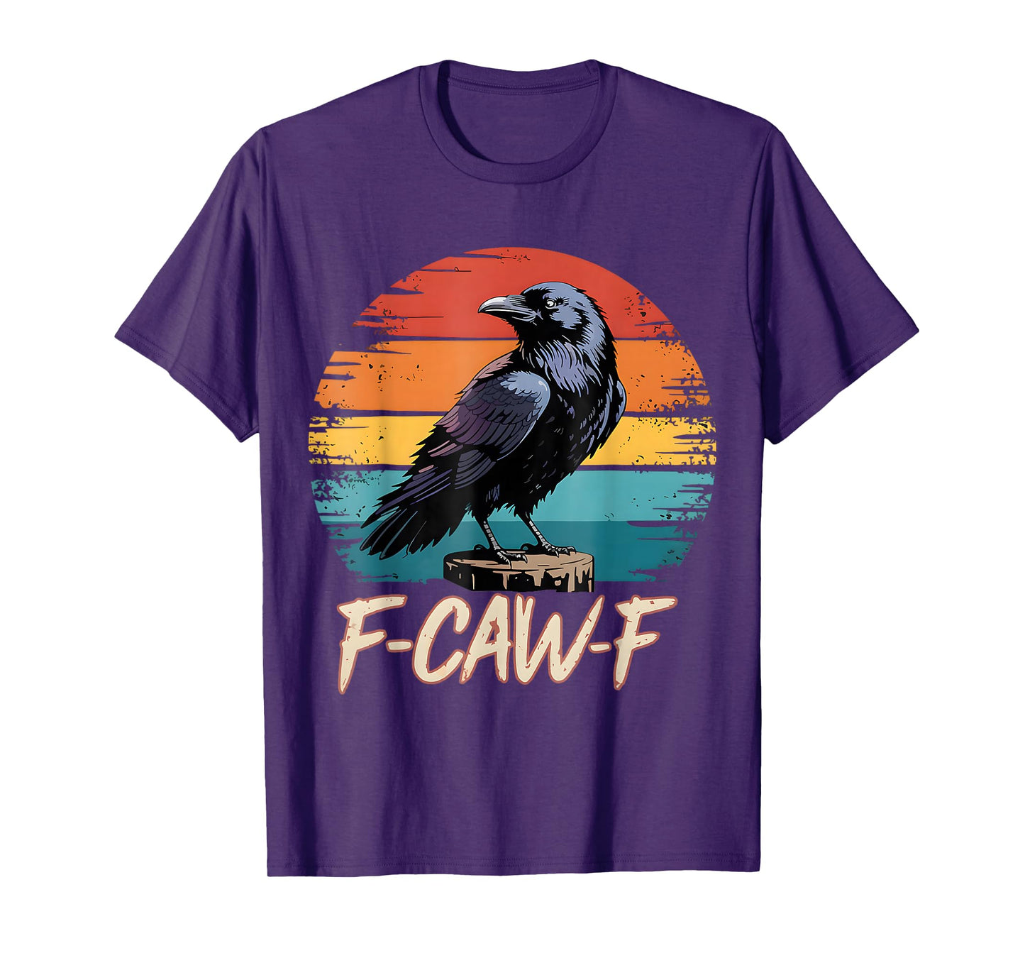 F-Caw-F Black Crow Pun Funny Bird Cawing Grunge Halloween T-Shirt