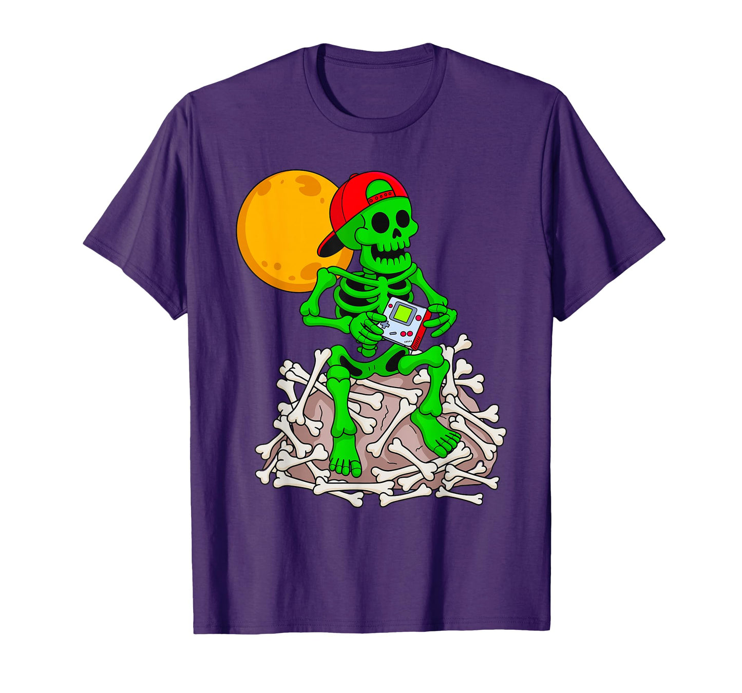 Halloween Skeleton Gamer Playing Gaming Monster Costume T-Shirt