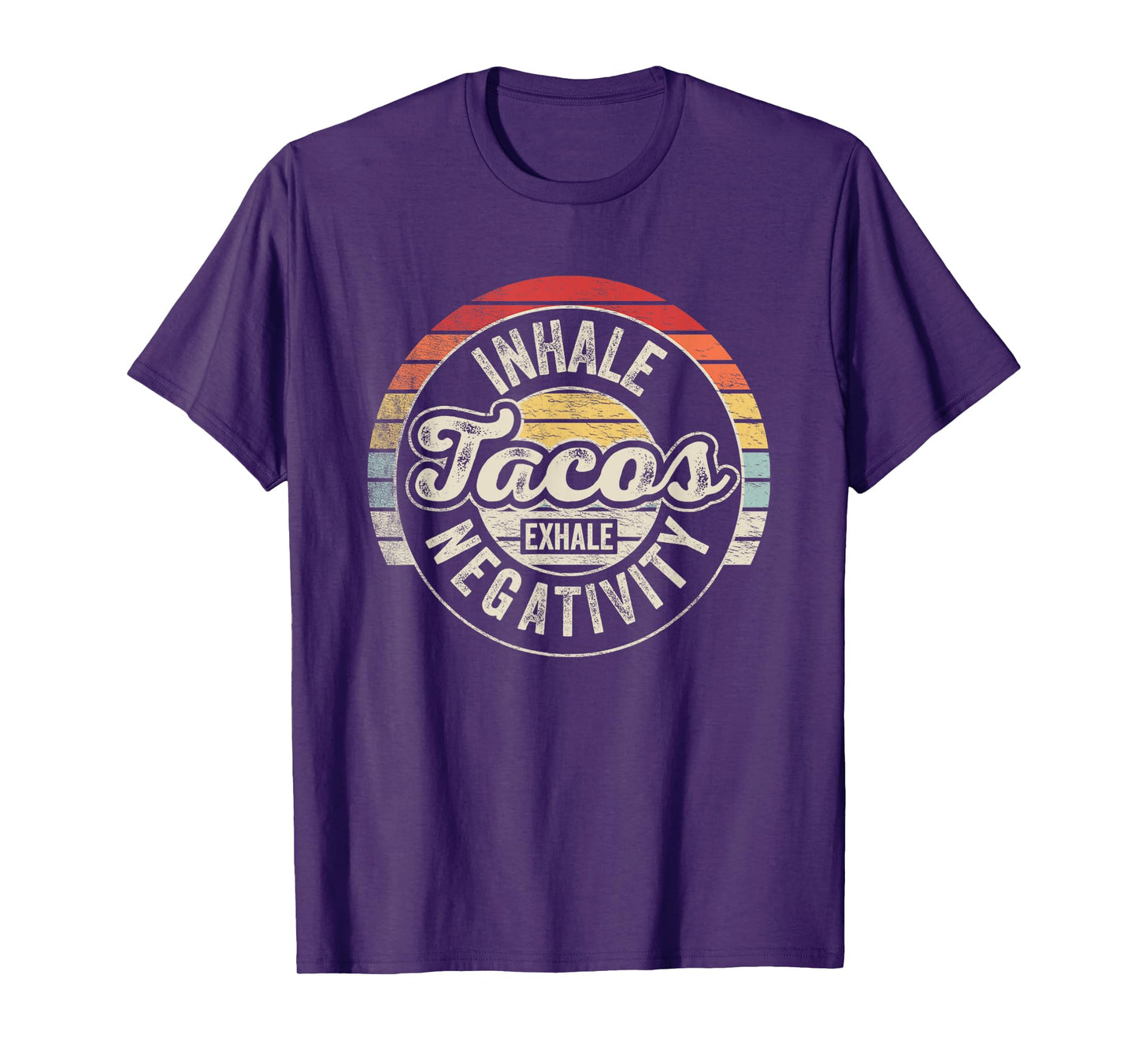 Vintage Inhale Tacos Exhale Negativity Taco Tuesday Fiesta T-Shirt