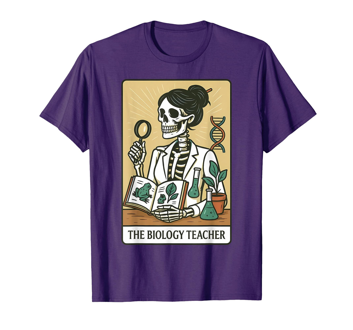 Biology Teacher Tarot Card Skeleton Halloween Botanists T-Shirt