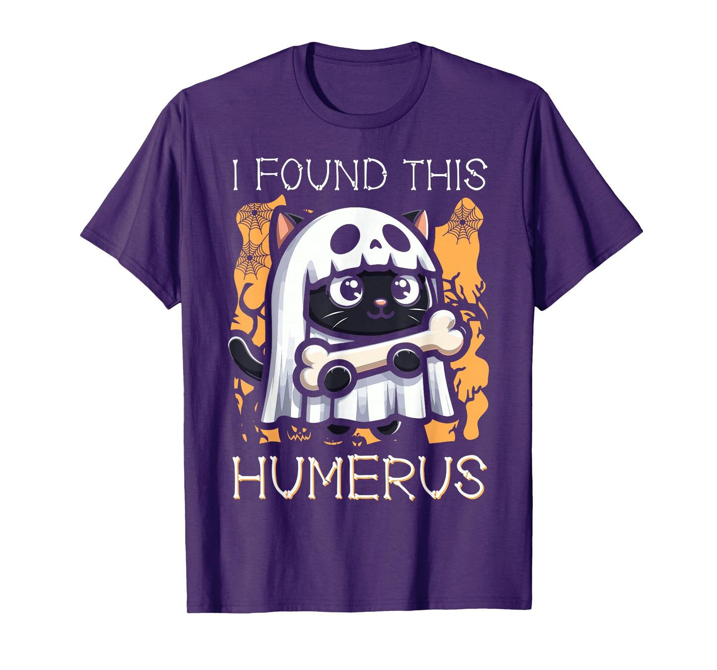 I Found This Humerus - Funny Cat Halloween T-Shirt