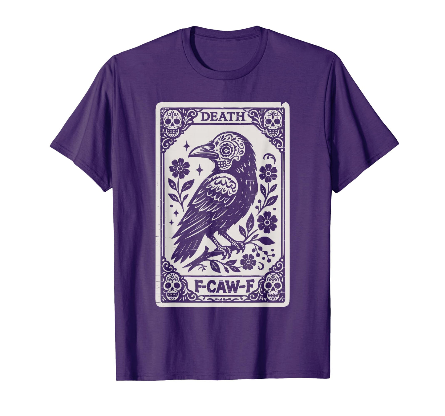 F-Caw-F Black Crow Funny Black Bird Meme Death Tarot Card T-Shirt