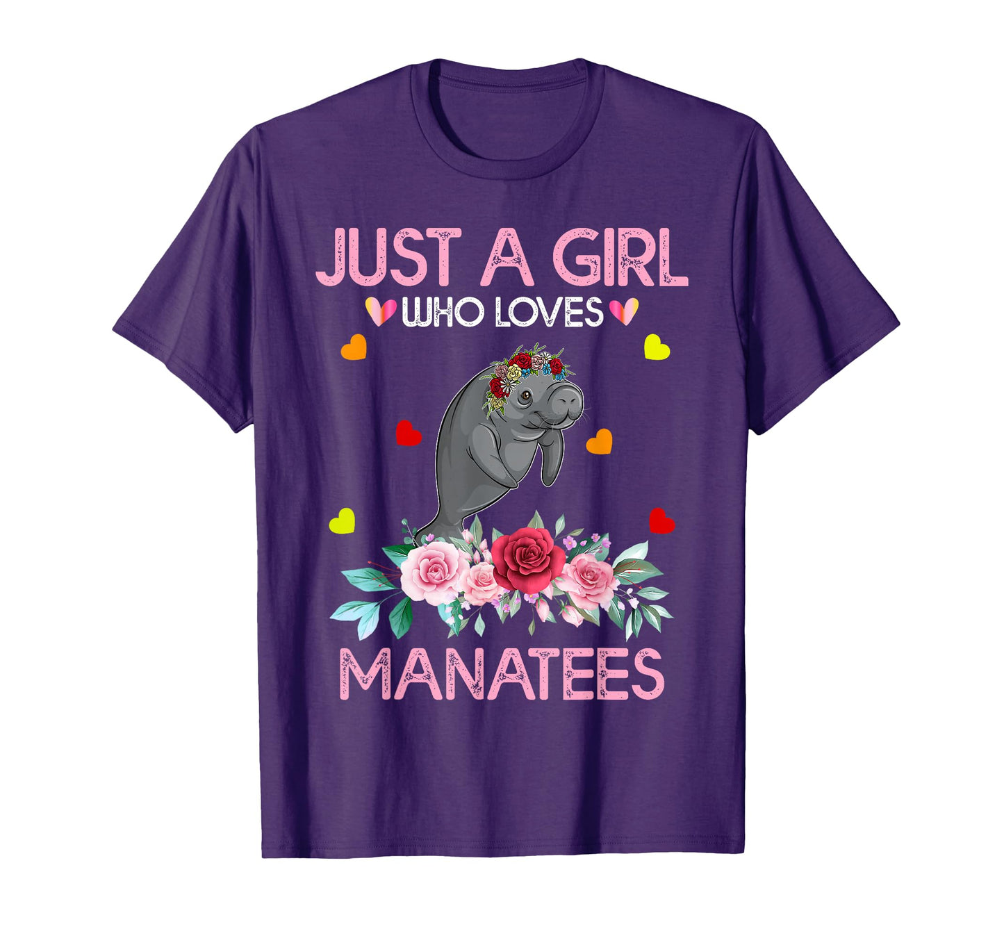 Manatee Tee For Women Kids Just A Girl Who Loves Manatees T-Shirt