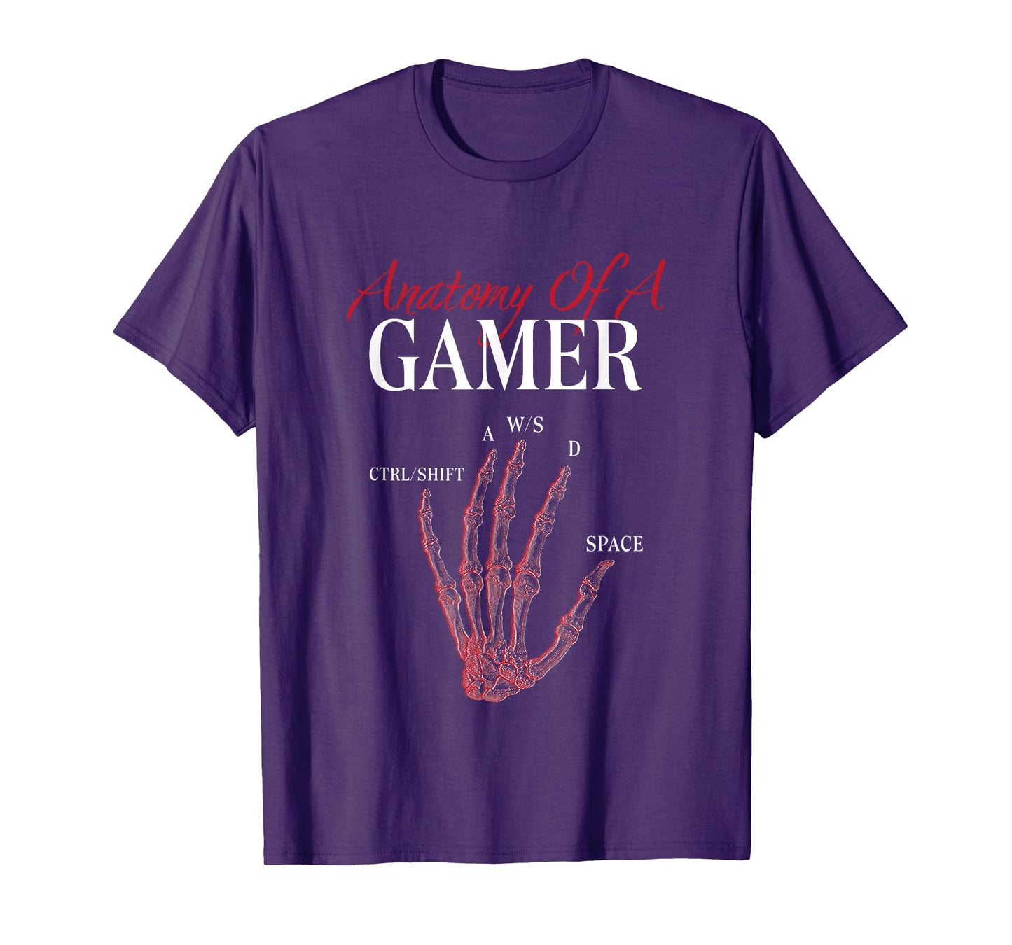 Anatomy of A Gamer Skeleton Hand Funny T-Shirt
