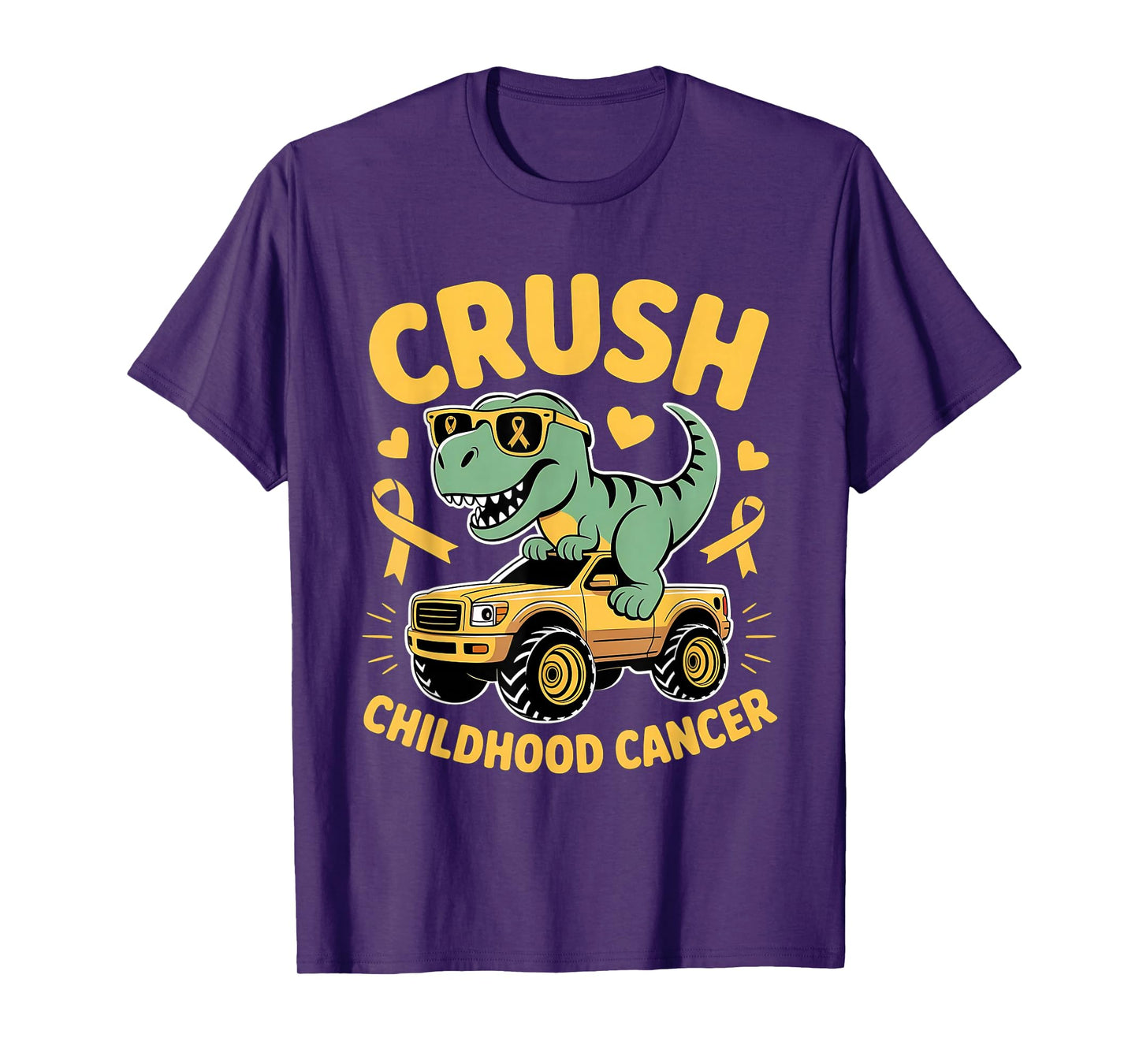 Crush Childhood Cancer Gold Ribbon Kids Boys Girls Toddlers T-Shirt