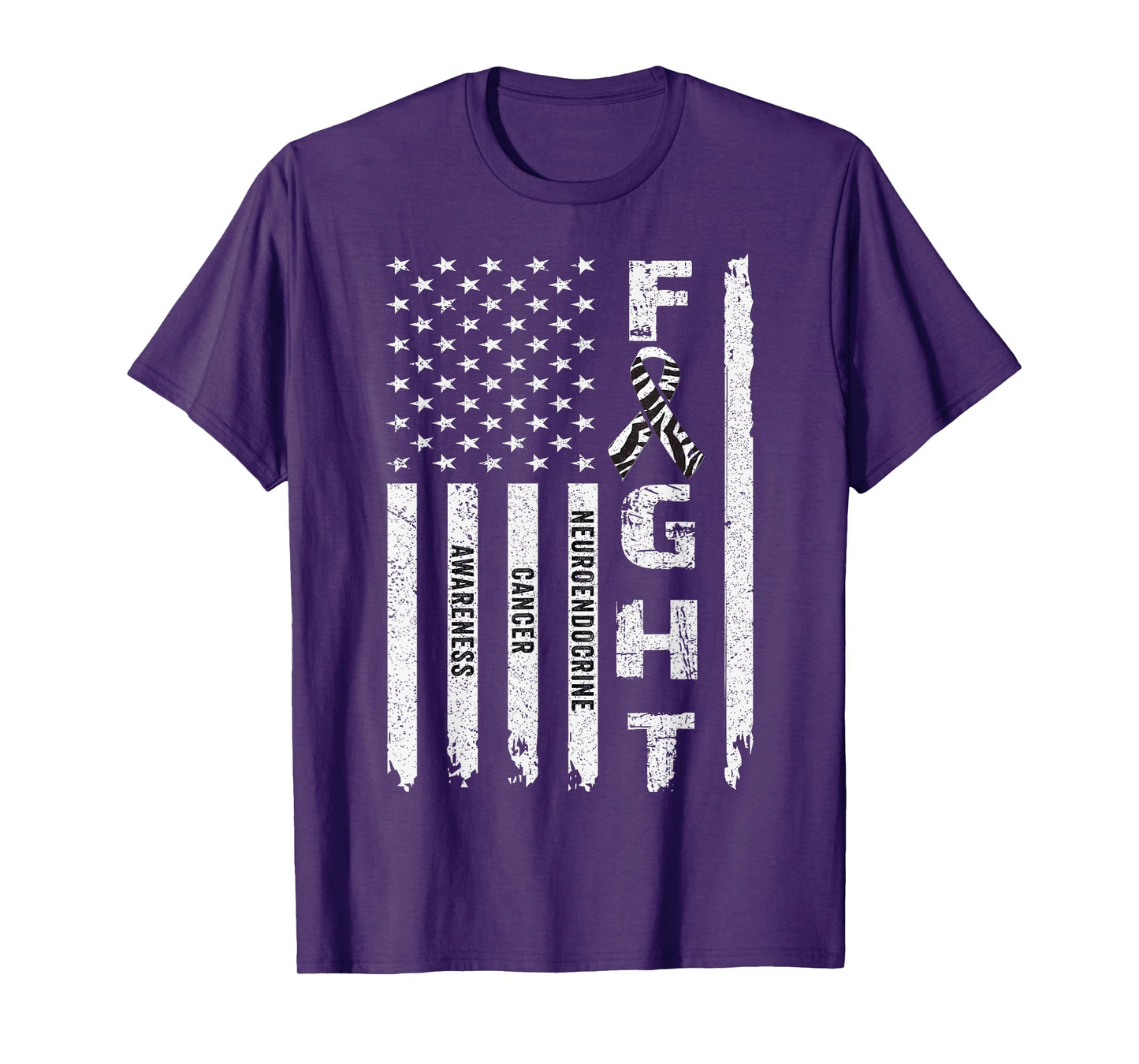 Neuroendocrine Cancer Survivor US Flag Warrior Fight T-Shirt