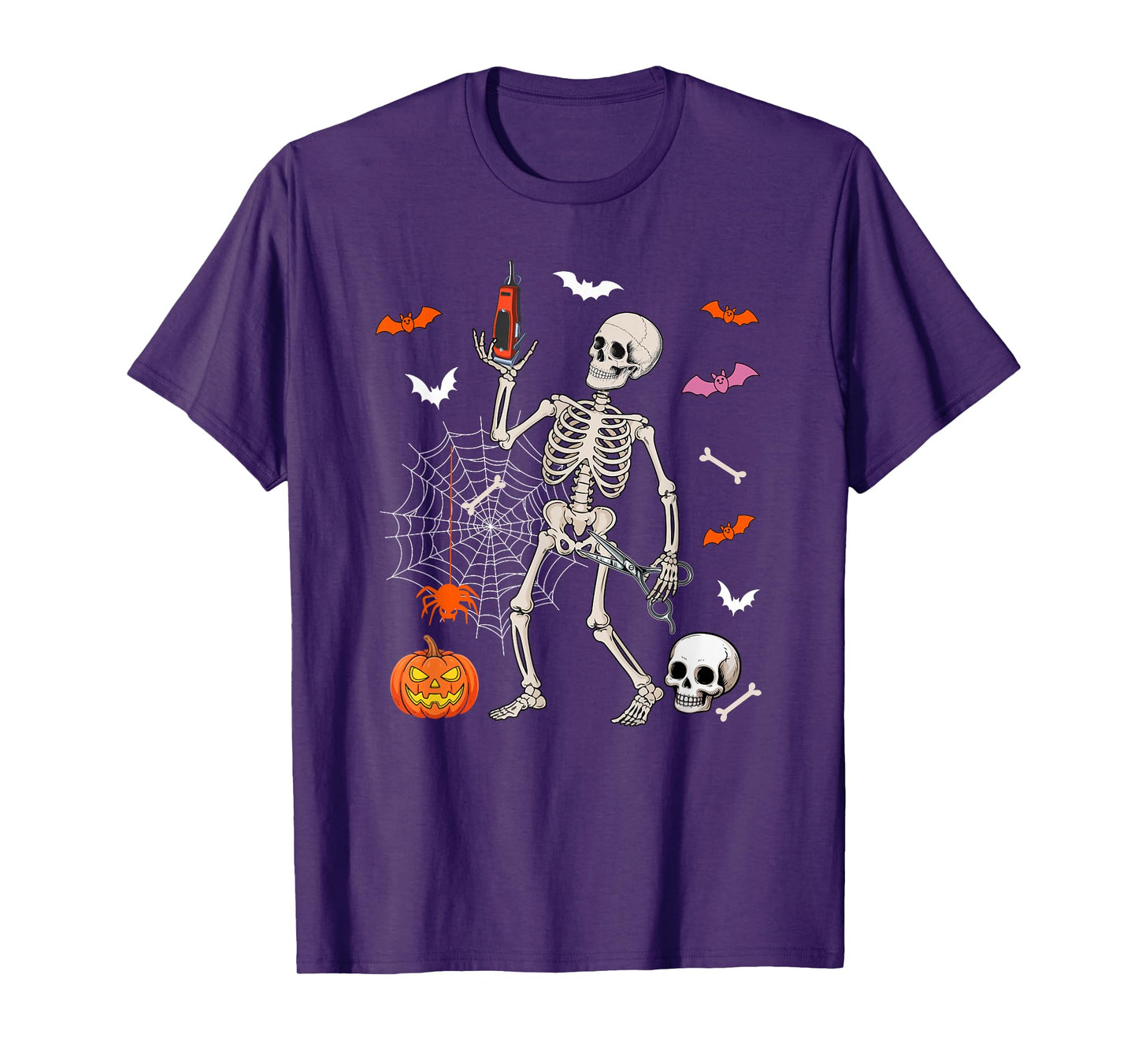 Barber Job Horror Skeleton Halloween Costume Team T-Shirt