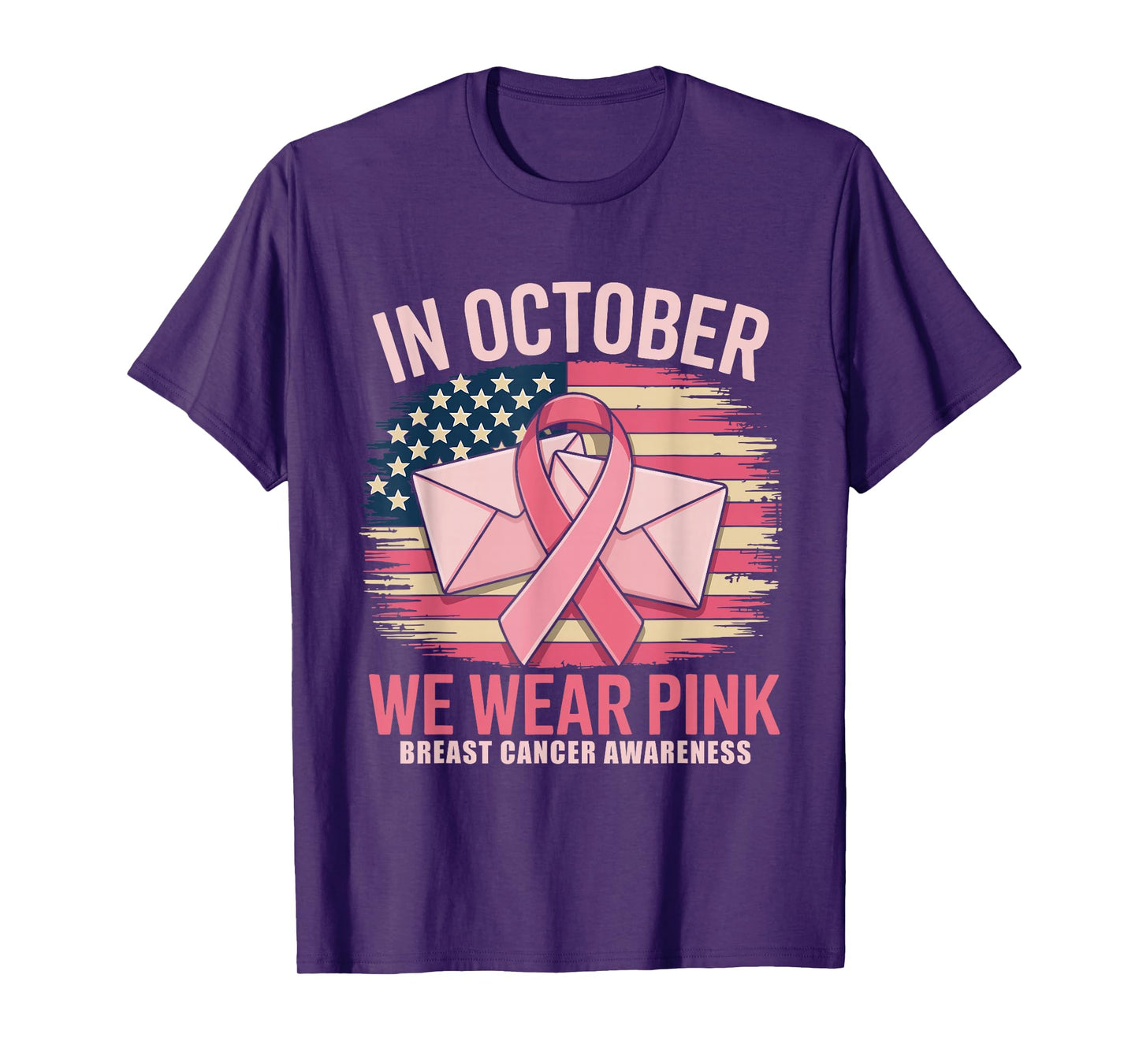 October We Wear Pink Breast Cancer Awareness Postal Worker T-Shirt