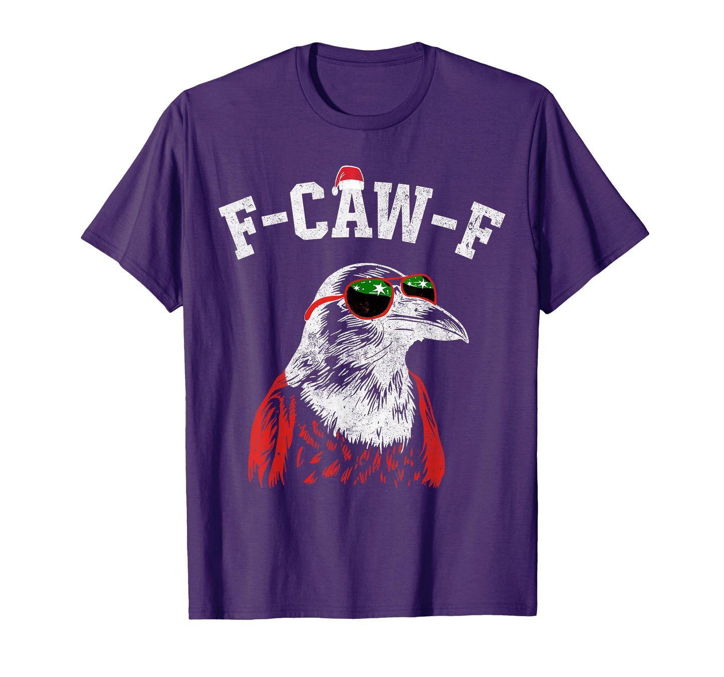 F-Caw-F Black Crow Bird Retro Vintage Christmas T-Shirt