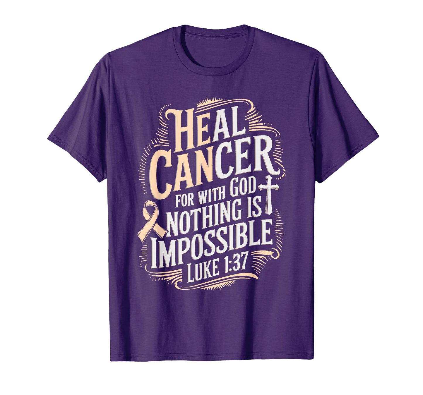 Heal Cancer Survivor Endometrial Cancer Awareness T-Shirt