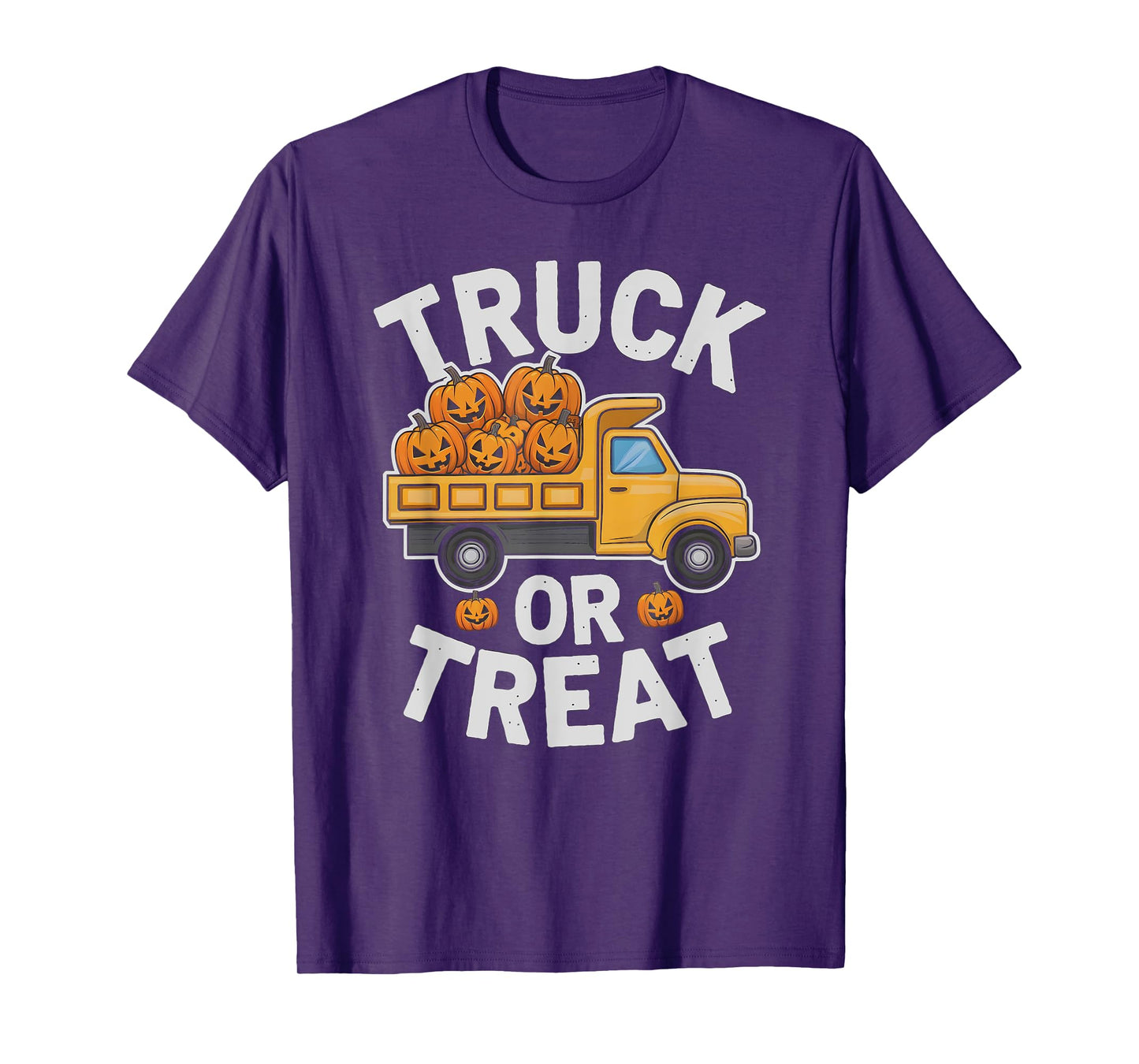 School Halloween Truck OR Treat Boys Horror Pumpkin Haunted T-Shirt