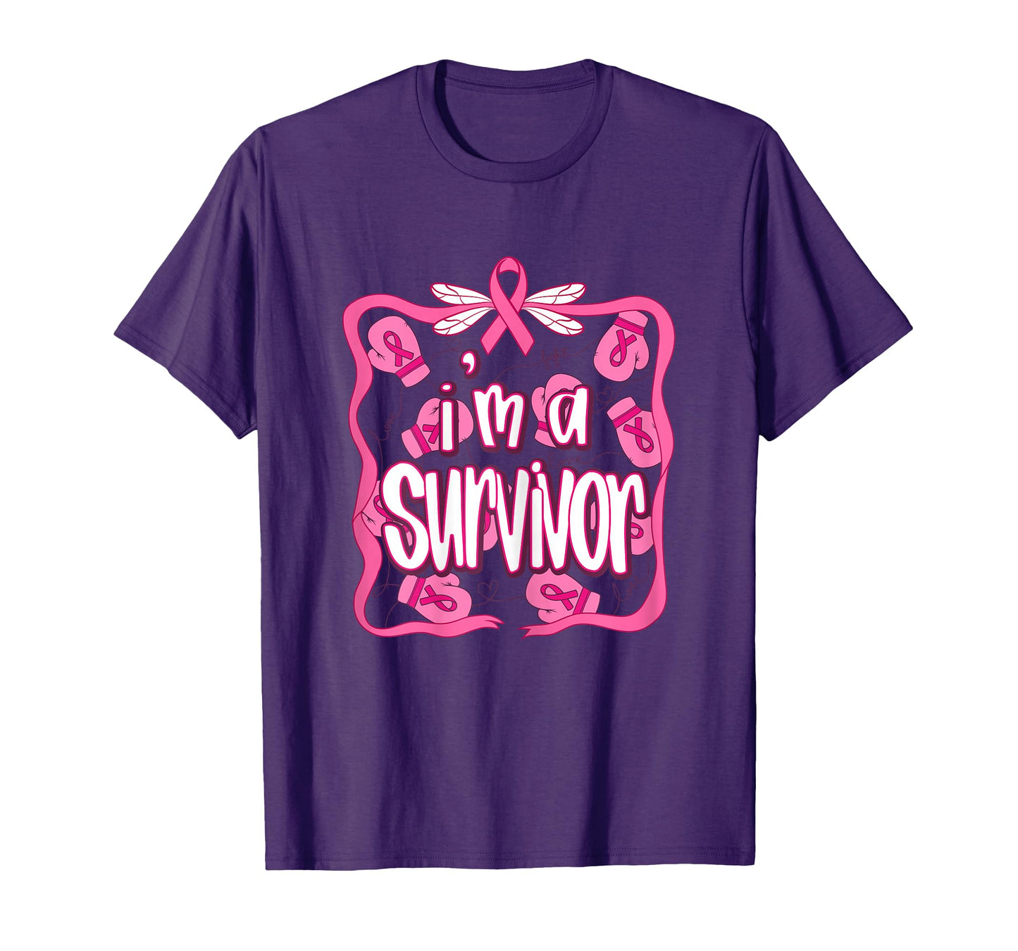 I'm A Survivor Breast Cancer Awareness Boxing Gloves T-Shirt