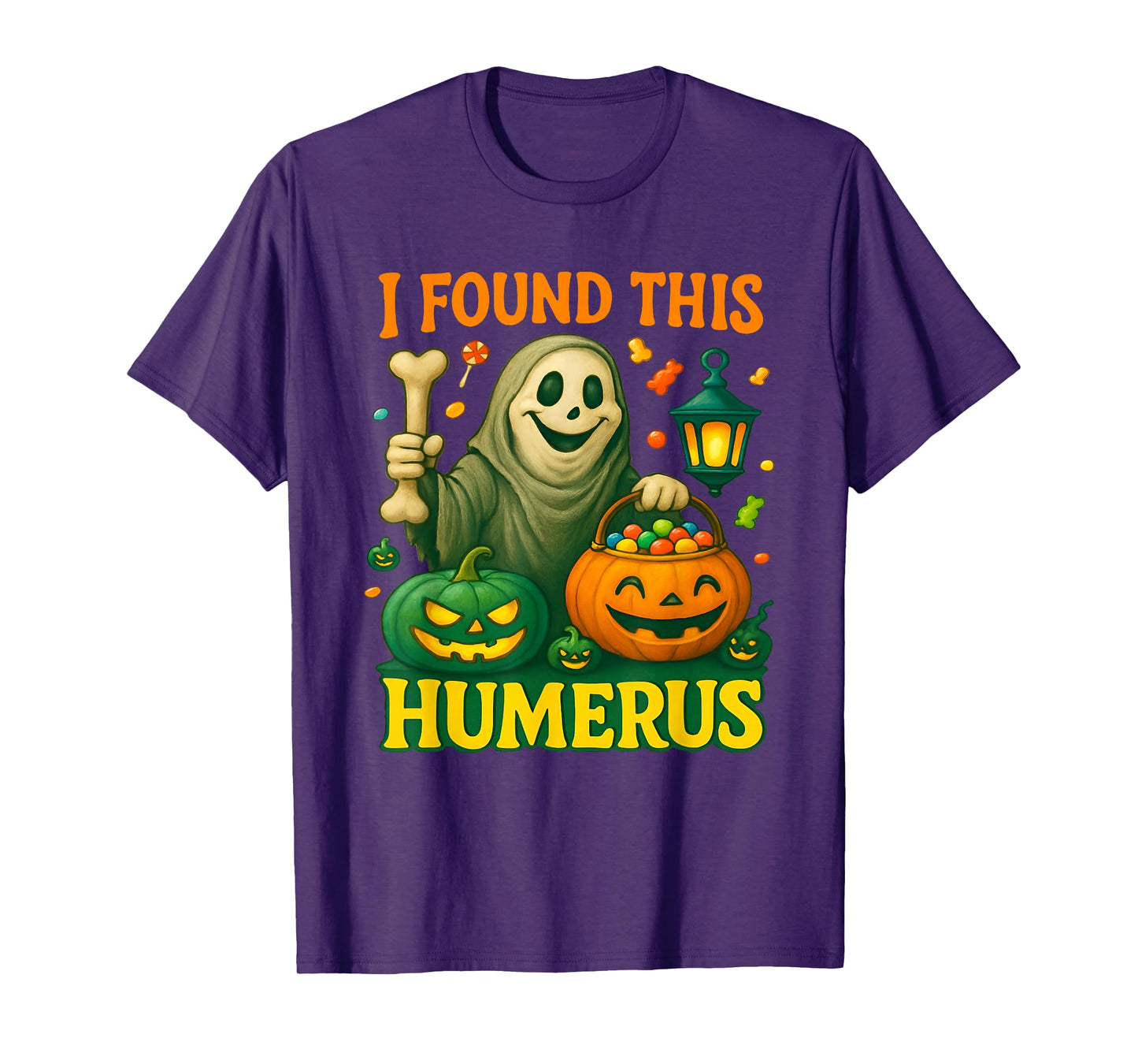 Funny Halloween I Found This Humerus Ghost Bone Skeleton T-Shirt