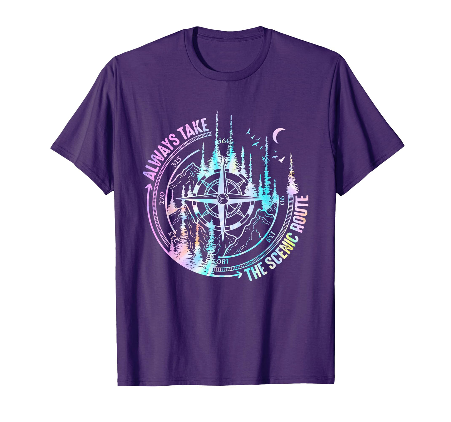 Always Take The Scenic Hiking Route Hiker Camping Outdoor T-Shirt