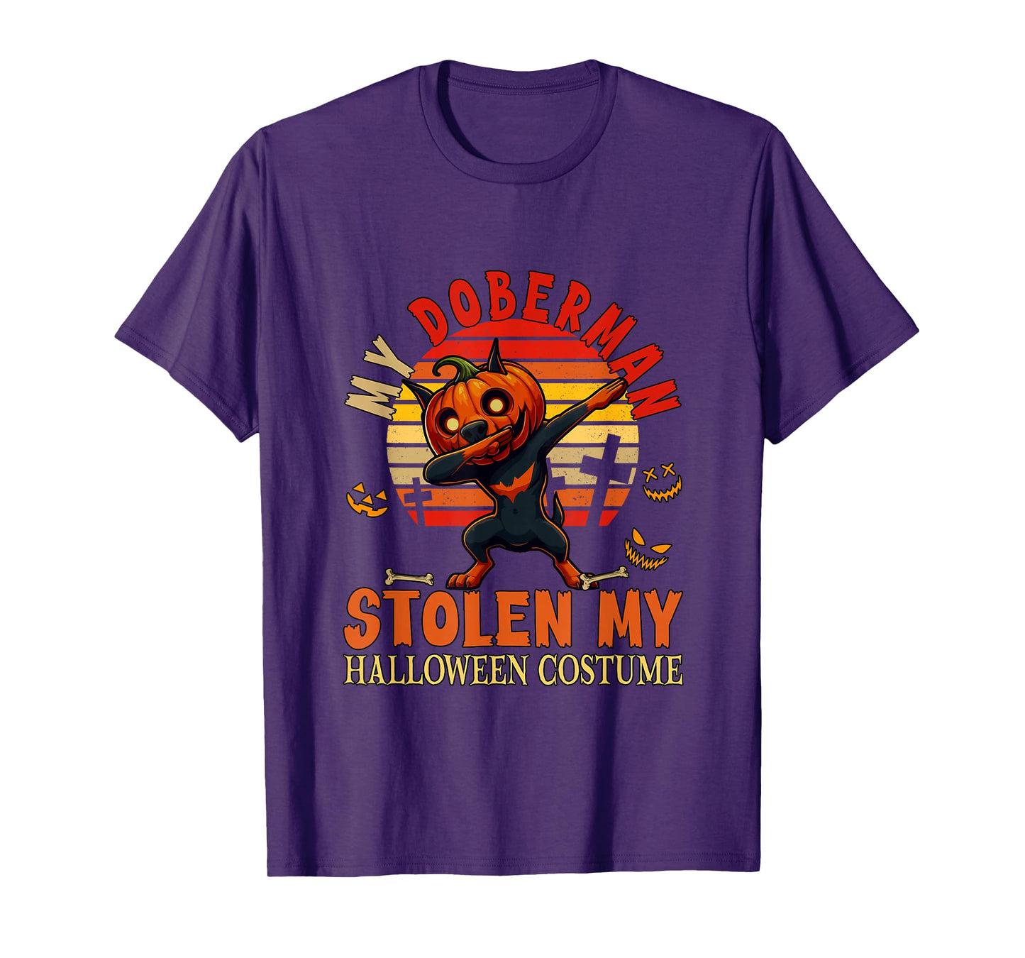 Doberman Stolen My Halloween Costume Dog Carved Pumpkin T-Shirt
