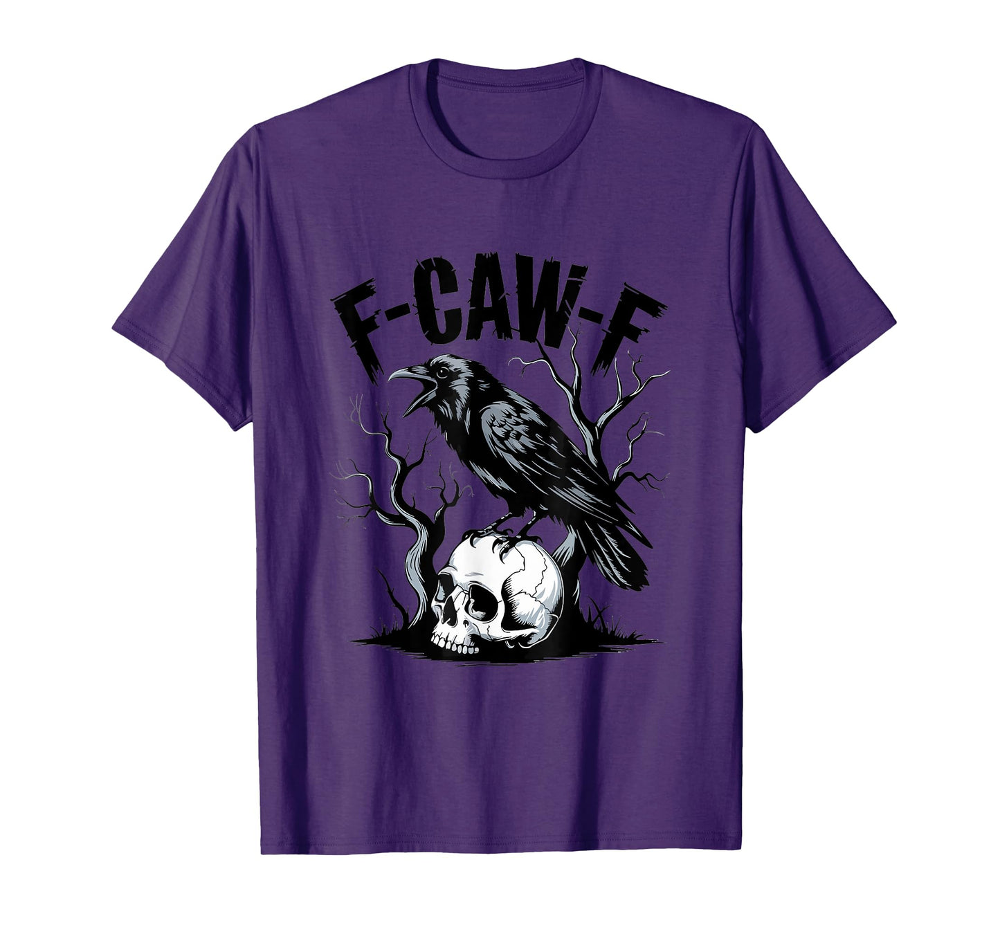 Halloween Spooky Season Black Bird F-Caw-F Crow Women Men T-Shirt