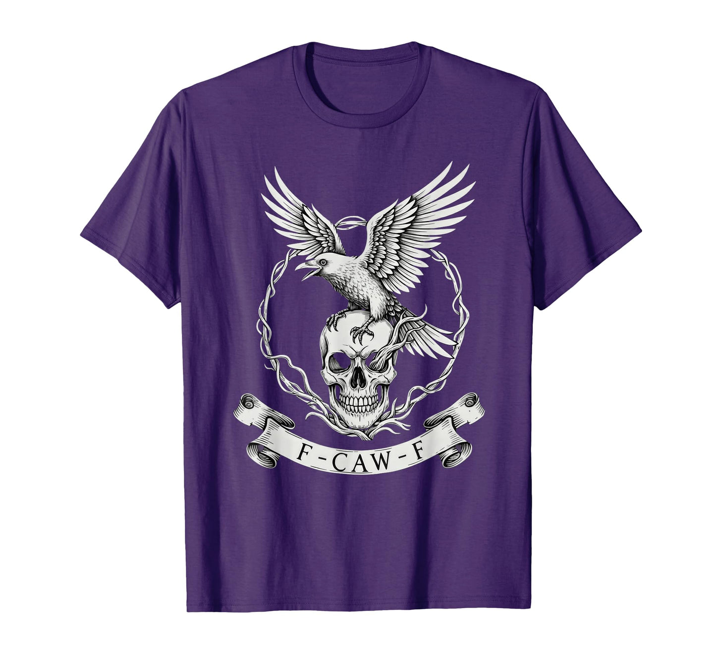 F-Caw-F Gothic Raven Skull Dark Humor Vintage Design T-Shirt