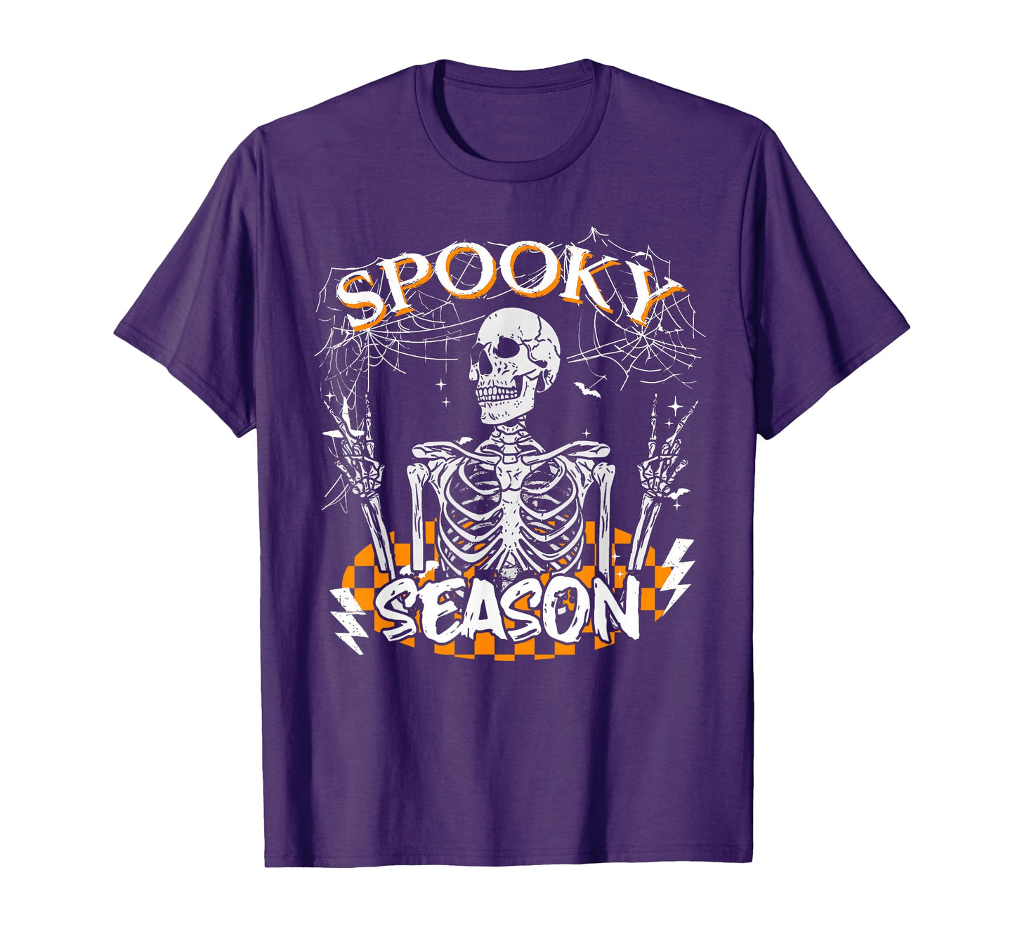 Spooky Season Retro Skeleton Halloween Ghost Men Women Teens T-Shirt