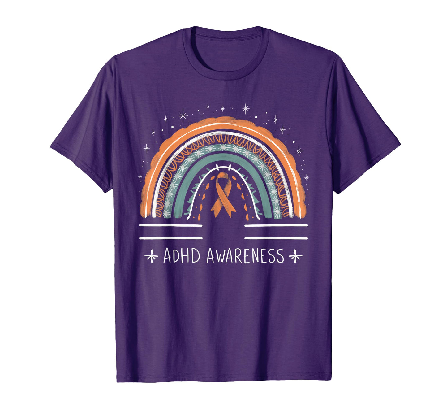 Orange Leopard Rainbow for ADHD Neurodiversity Awareness T-Shirt