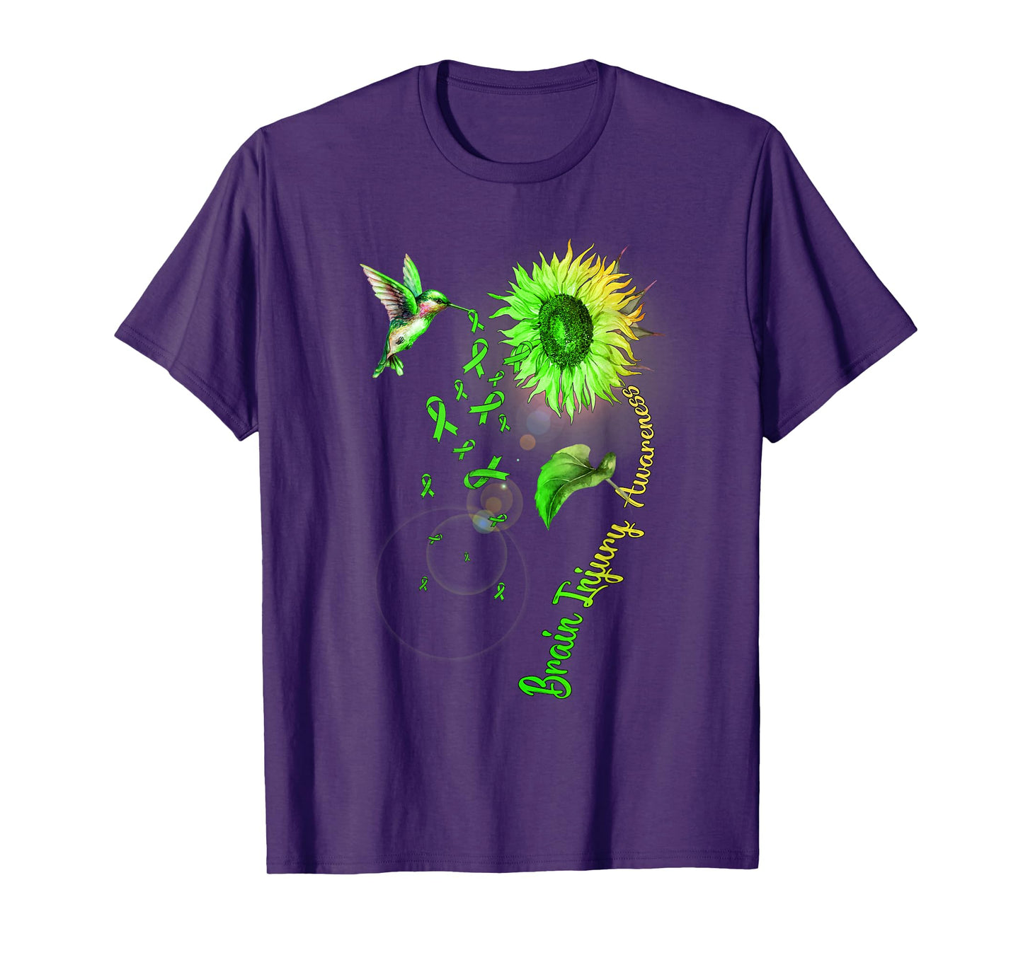 Brain Injury Sunflower Hummingbird T-Shirt