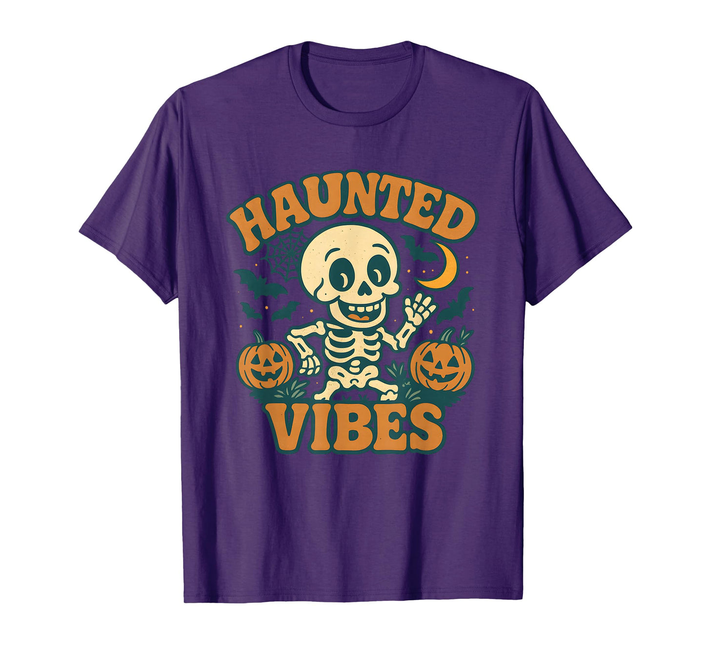Skeleton Haunted Vibes Halloween T-Shirt