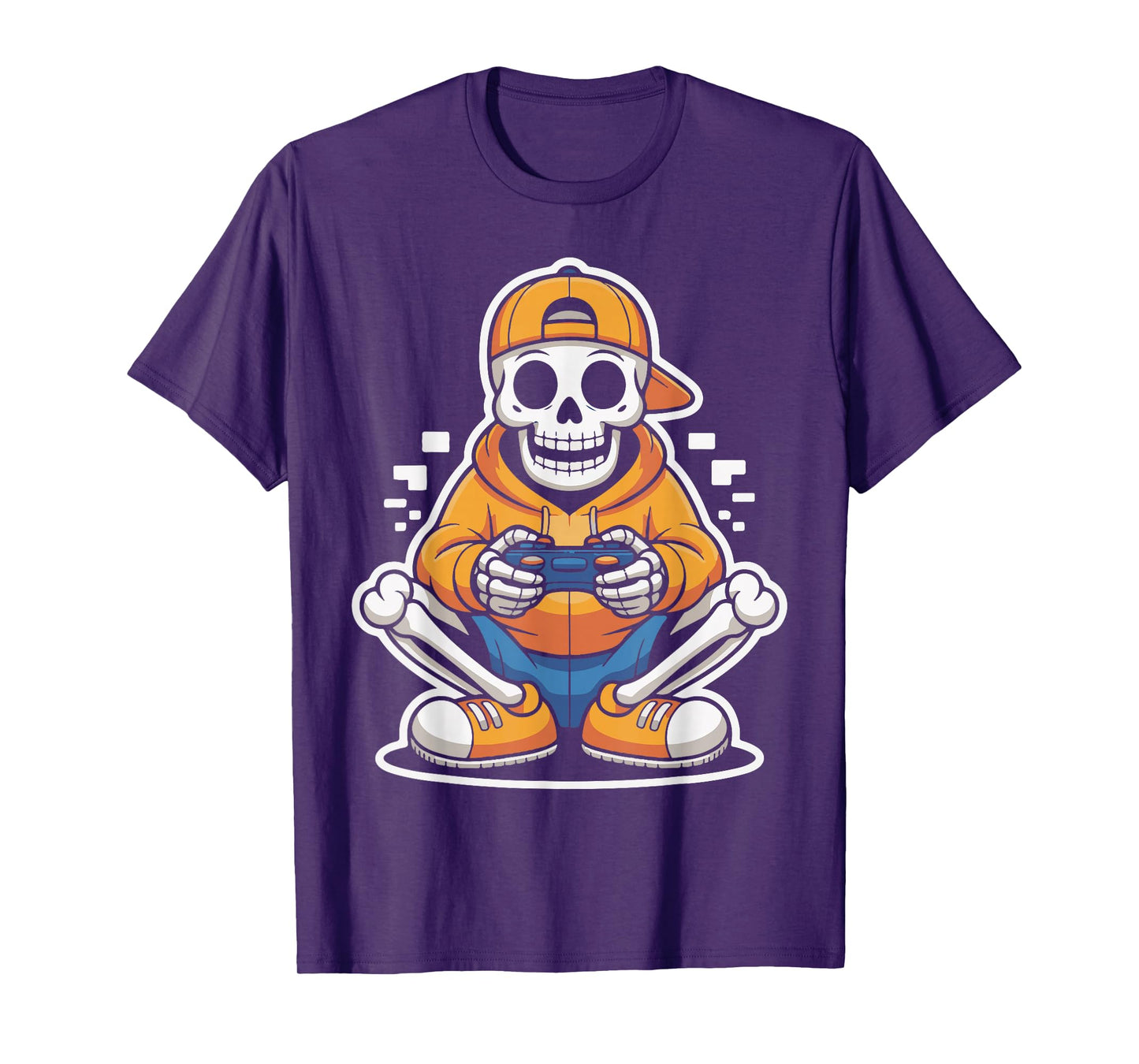Halloween Skeleton Video Game Controller Graphic for Gamers T-Shirt