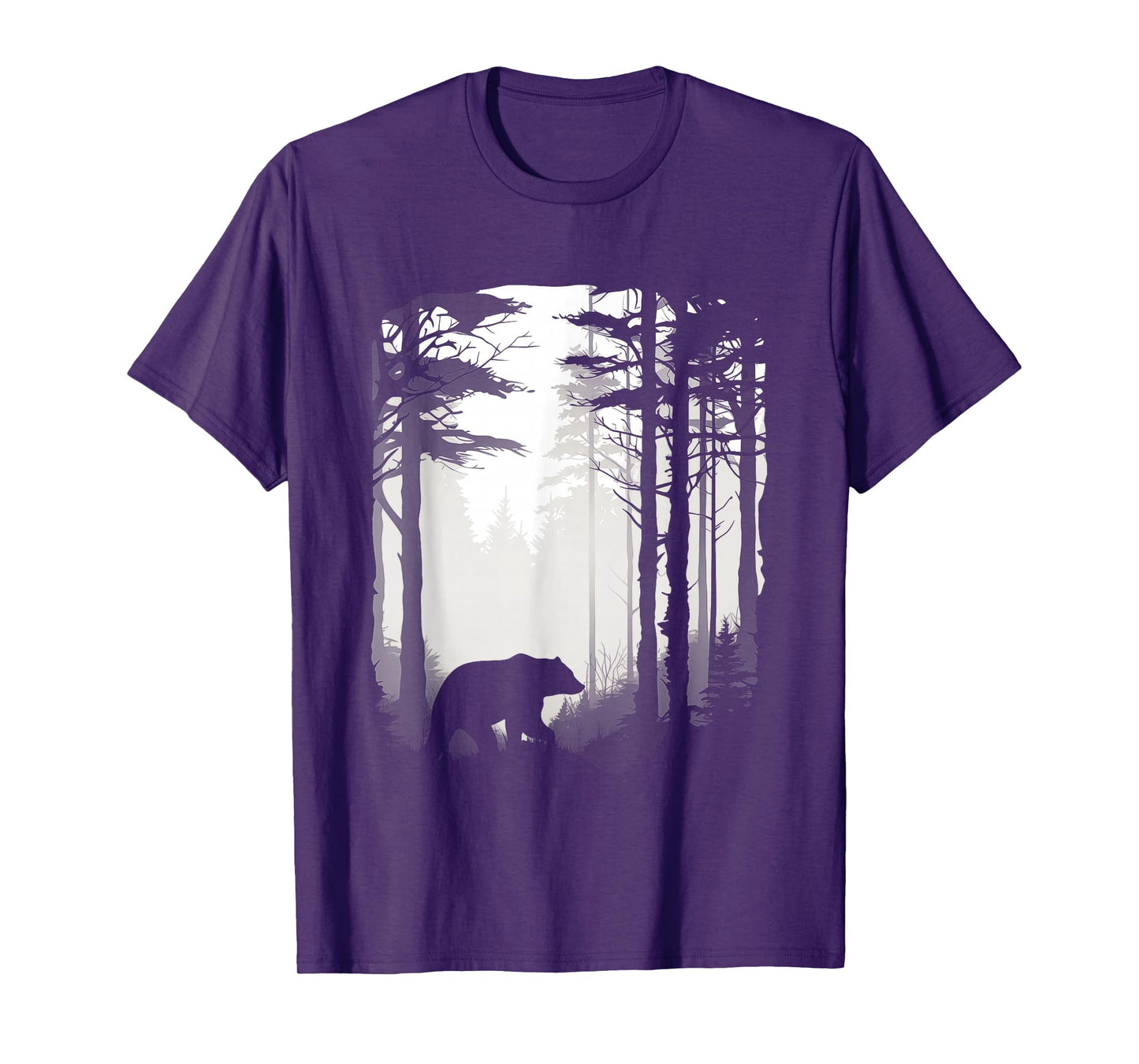 Graphic Bear Forest Wildlife Silhouette Mist Wilderness T-Shirt
