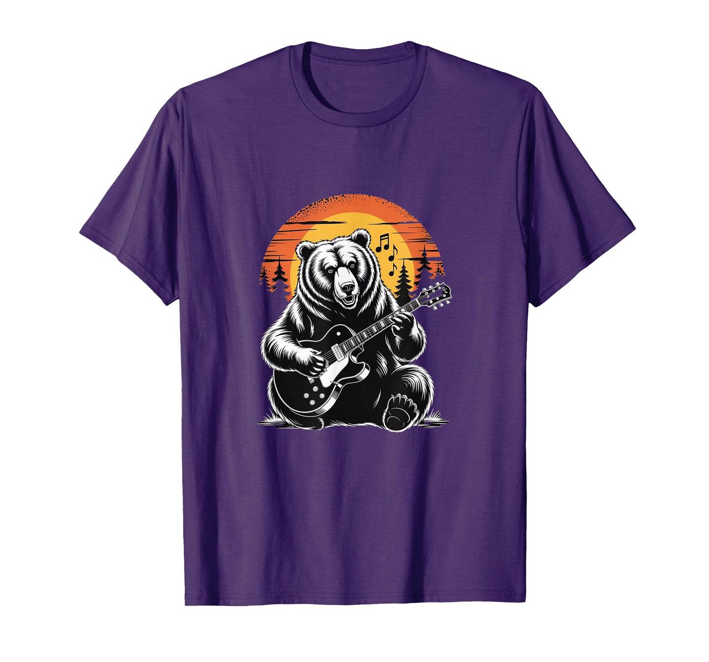 Sunset Strings - Bear Guitar Silhouette Tee T-Shirt