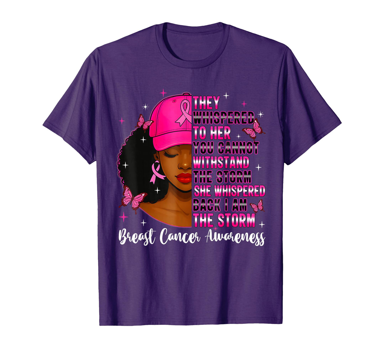 I'm The Storm Black Women Breast Cancer Survivor Pink Ribbon T-Shirt