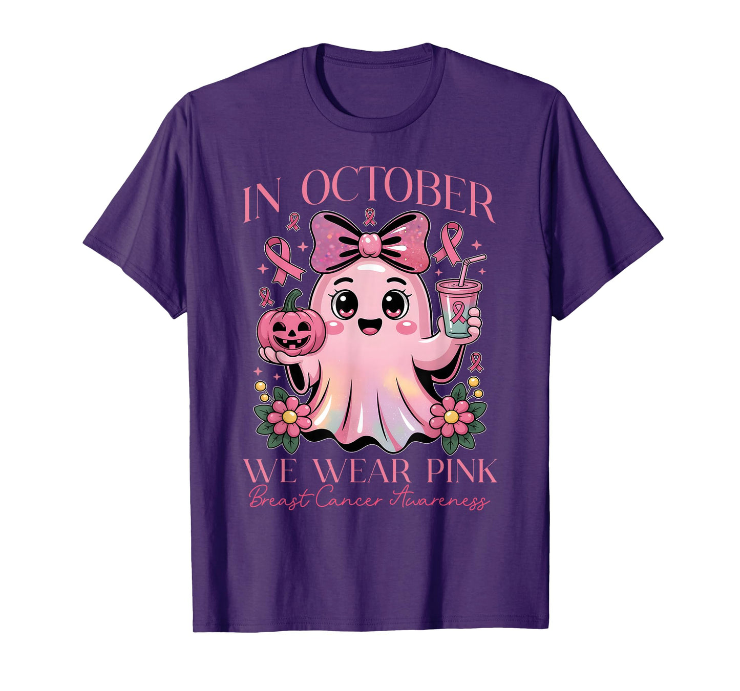 Breast Cancer Awareness for Pink October and Halloween T-Shirt