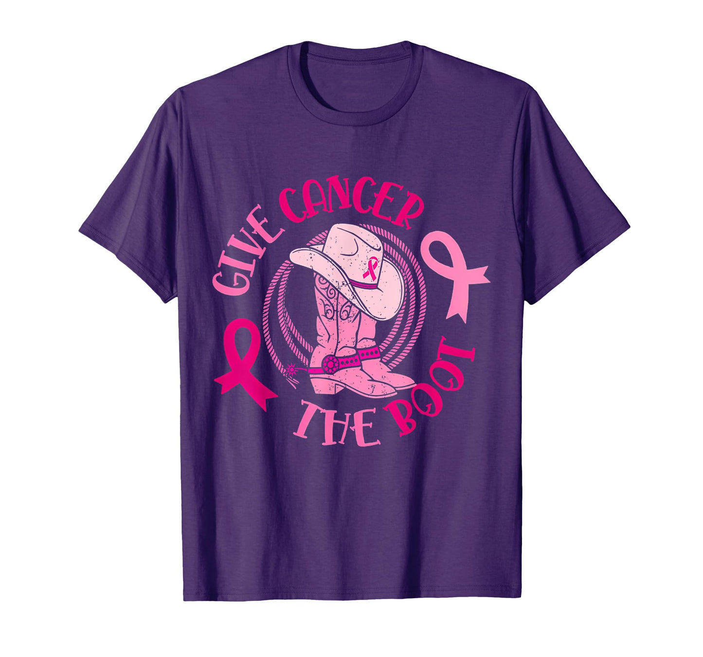 Give Cancer Boot Breast Cancer Awareness Women T-Shirt