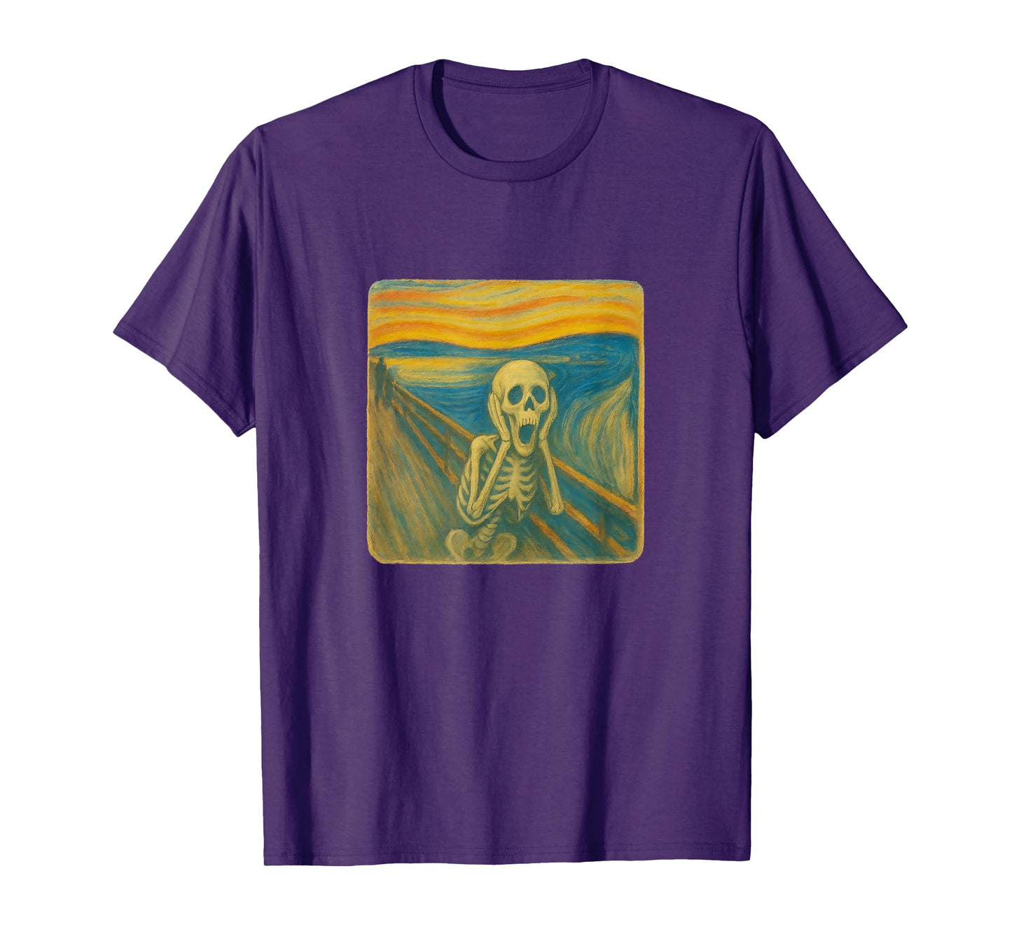 Screaming Skeleton Expressionist Art Parody Halloween Meme T-Shirt