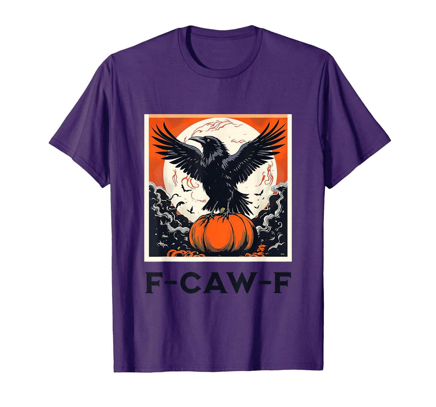 F Caw F Raven Crow Retro Halloween T-Shirt