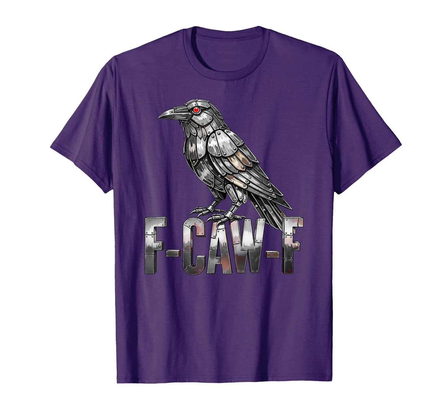 Silver Crow, F-Caw-F Funny Riveted Bird Gothic Adult Humor T-Shirt