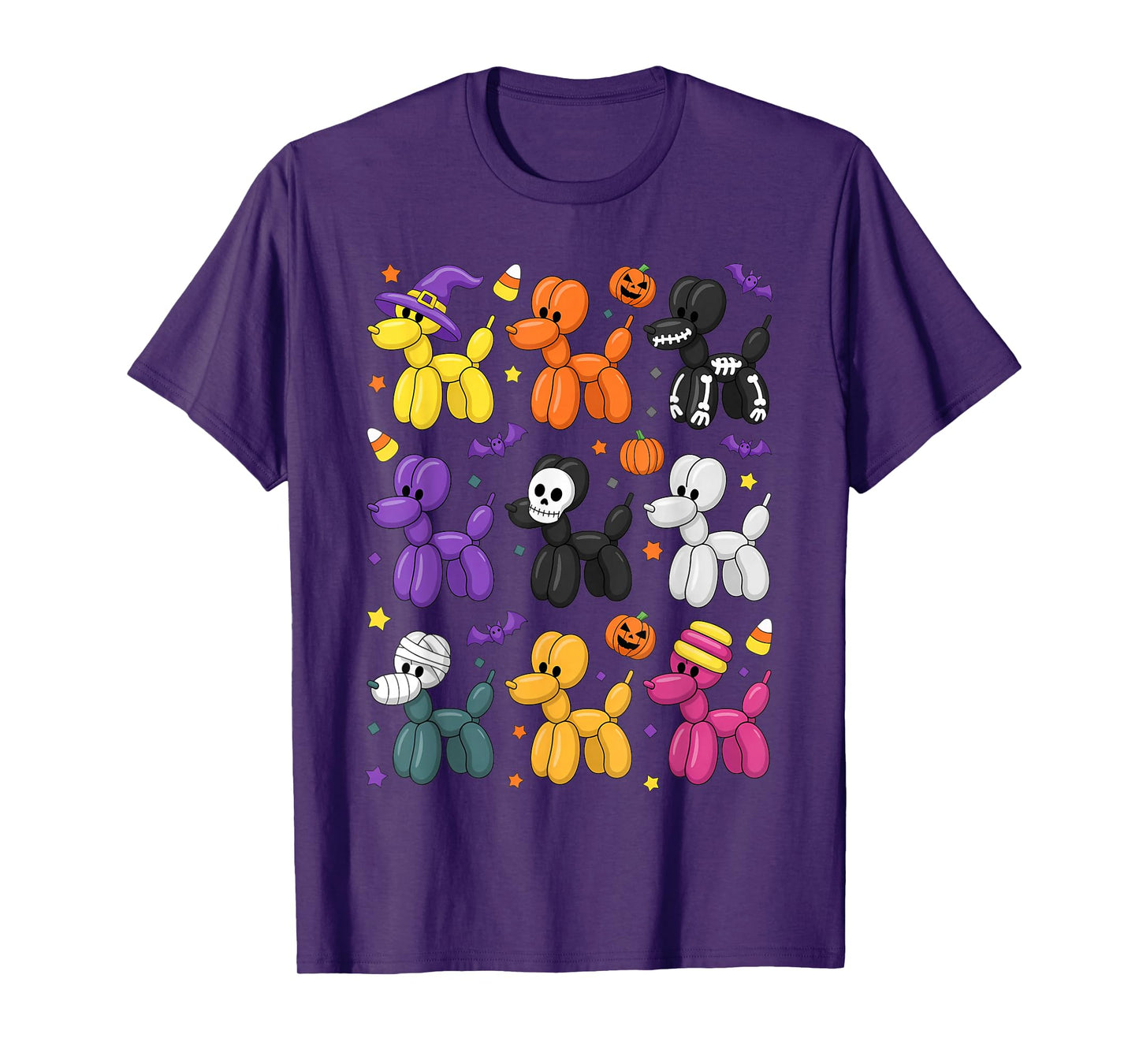 Halloween Balloon Dog Costume Pattern Cute Spooky Women Men T-Shirt