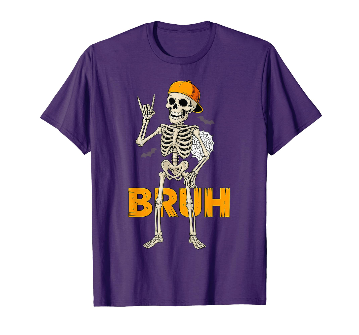 Cool Bruh Skeleton Rock On Funny Halloween Shirt Men Boys T-Shirt