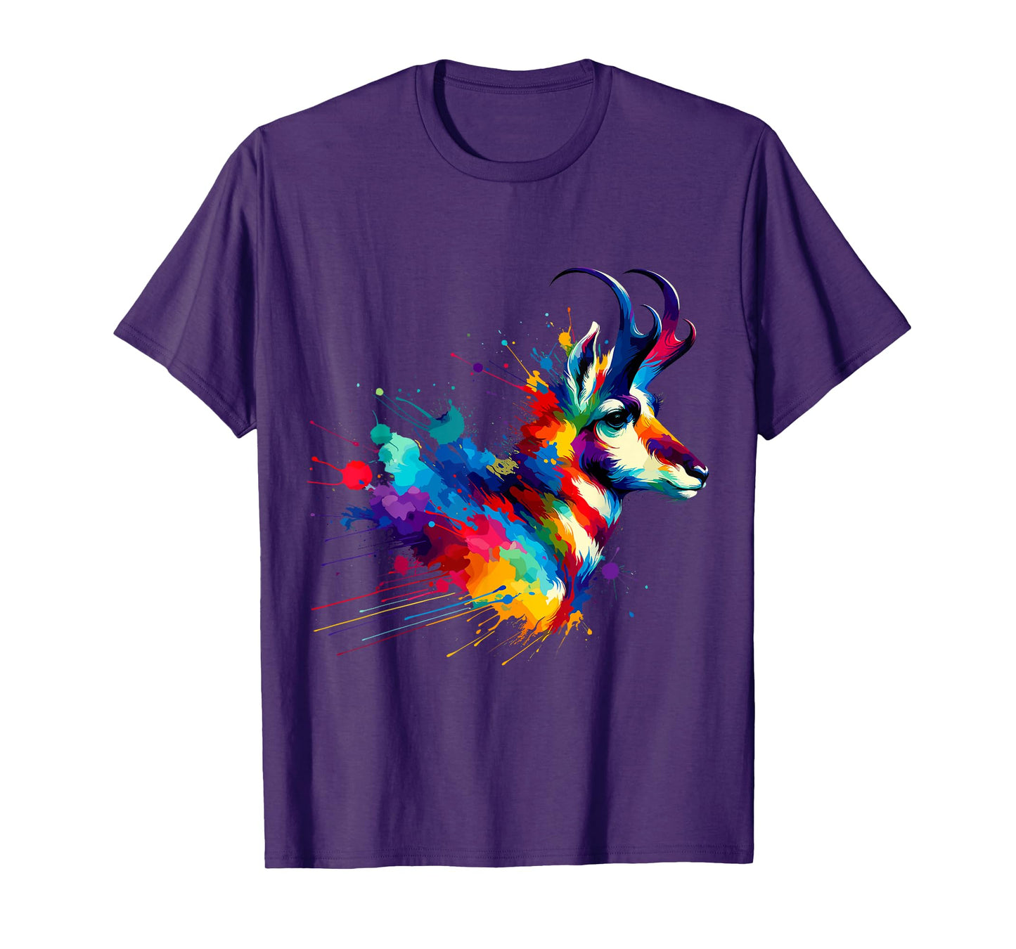Splash Art Pronghorn American Antelope Pronghorns T-Shirt