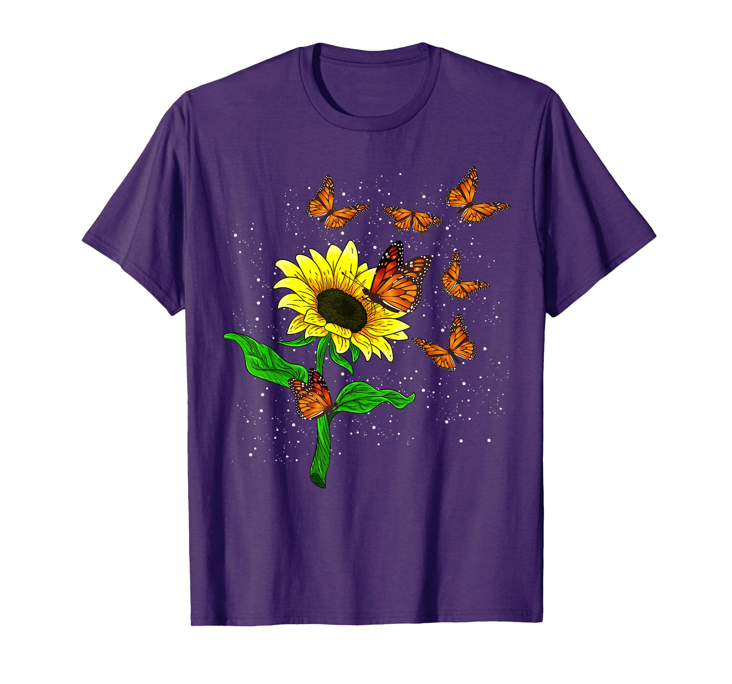 Nature Yellow Flower Blossom Butterfly Floral Sunflower T-Shirt