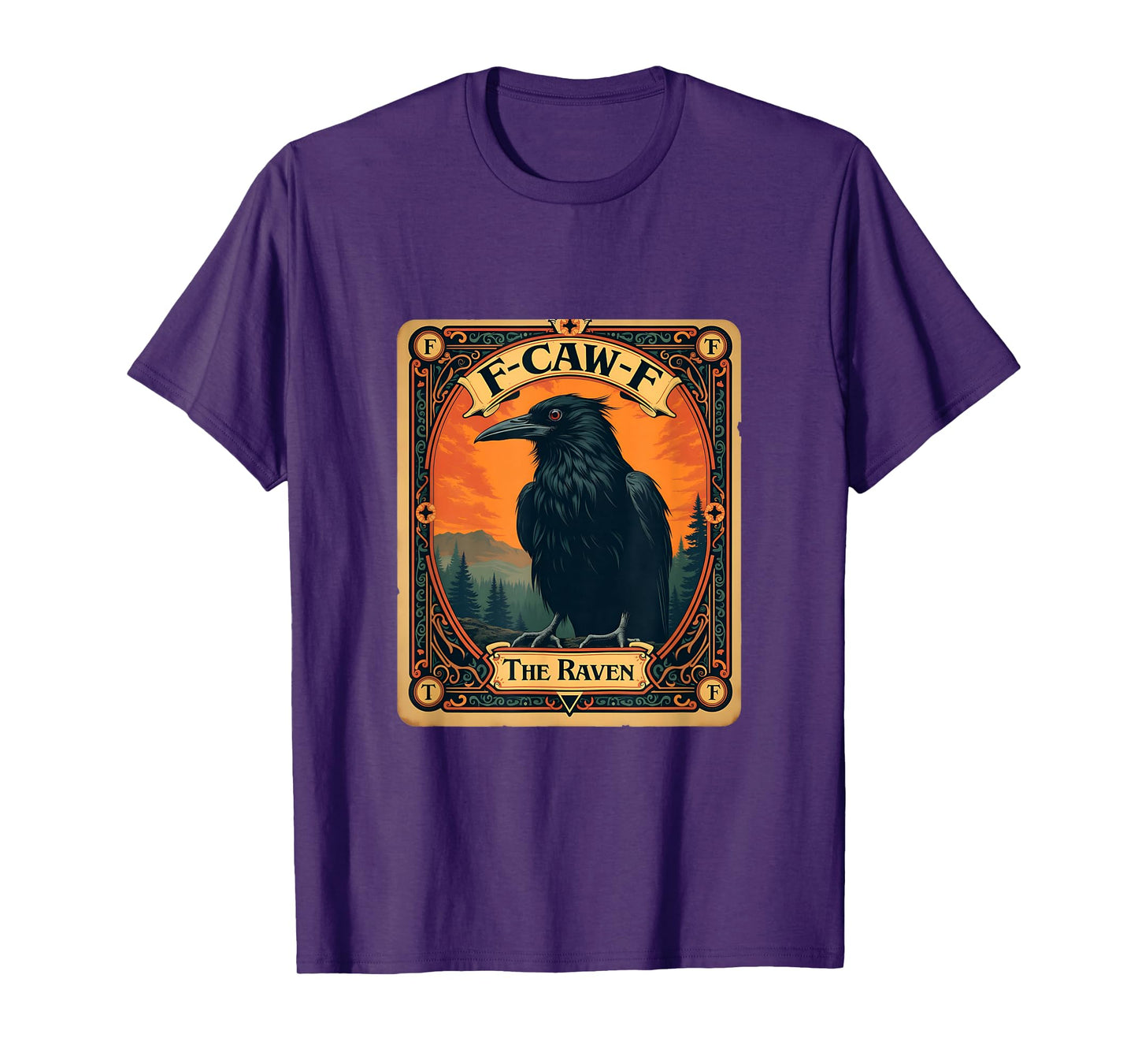 Gothic Tarot Card Black Raven F-CAW-F T-Shirt