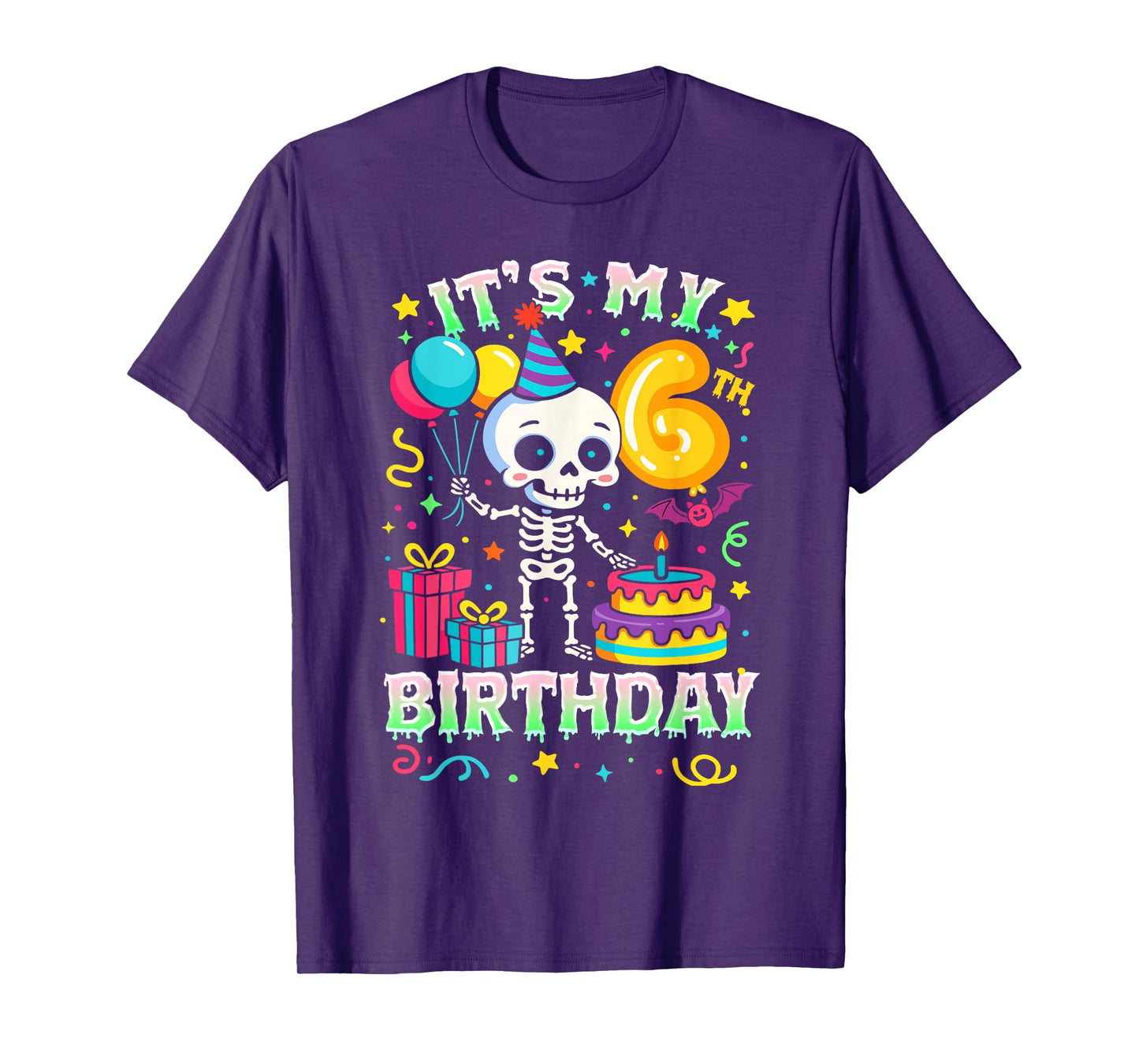 It's My 6th Birthday Skeleton Halloween T-Shirt