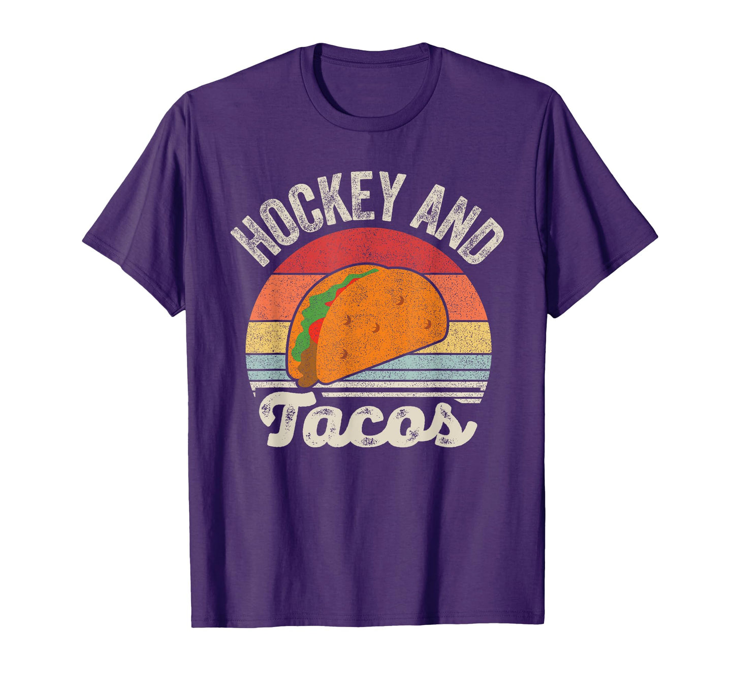 Vintage Retro Hockey And Tacos T-Shirt