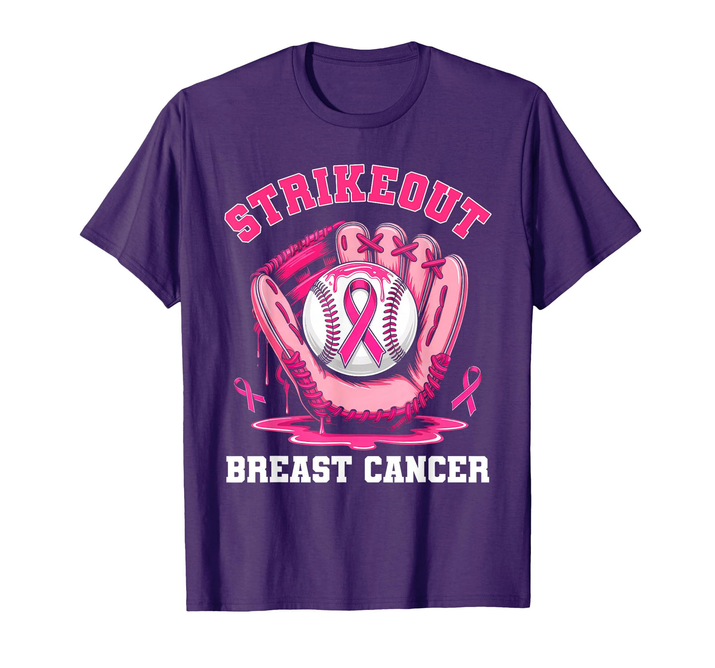 Strike Out Breast Cancer Baseball Fight Awareness Men Women T-Shirt